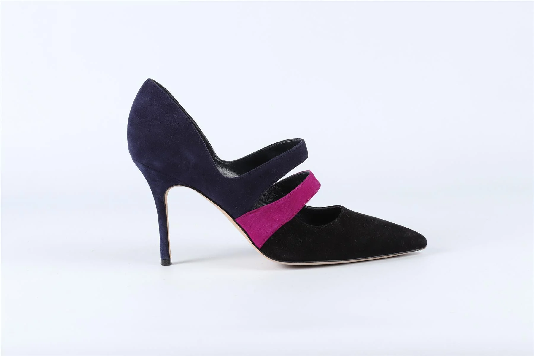 MANOLO BLAHNIK BLACK SUEDE PUMPS EU 38 UK 5 US 8 - Image 2
