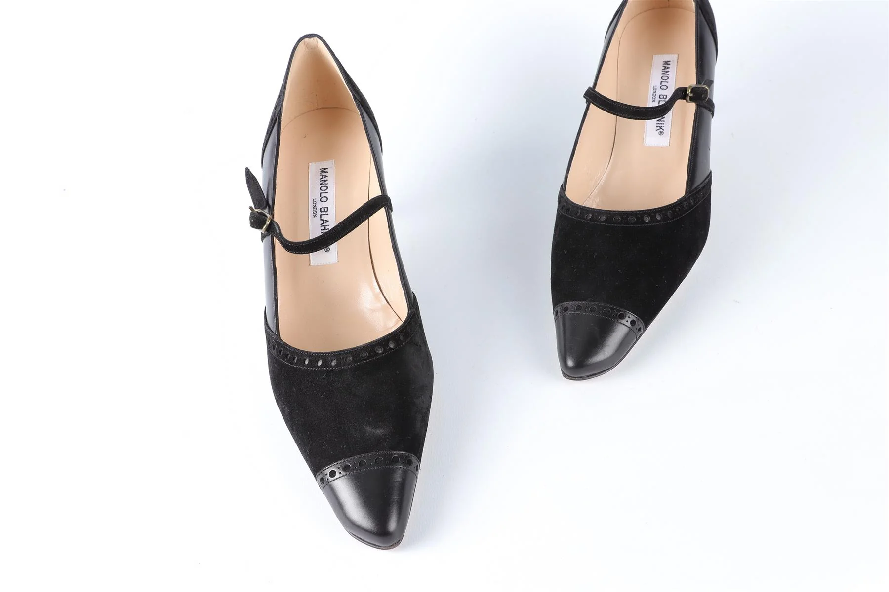 MANOLO BLAHNIK BLACK SUEDE PUMPS EU 38 UK 5 US 8 - Image 4