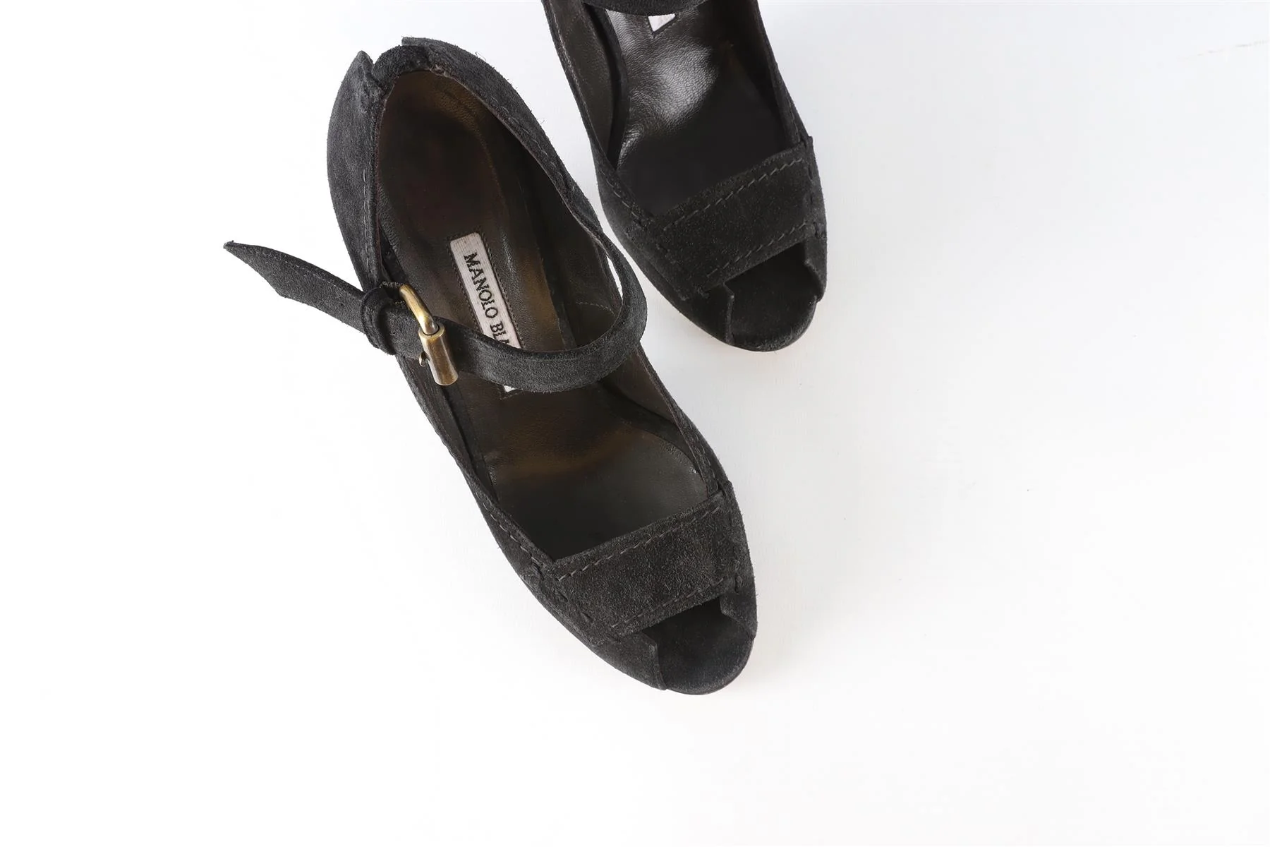 MANOLO BLAHNIK BLACK SUEDE PUMPS EU 39.5 UK 6.5 US 9.5 - Image 4