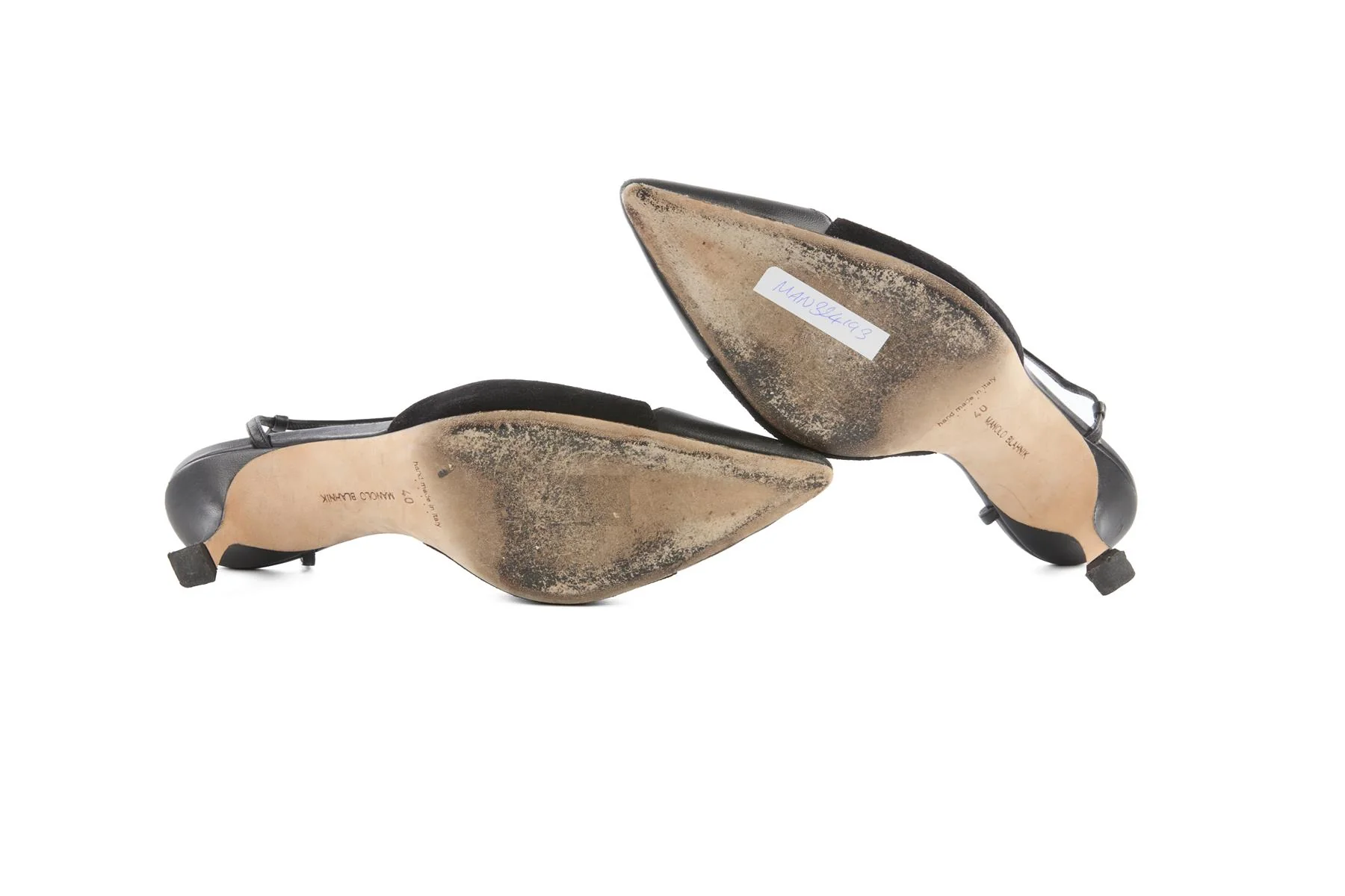 MANOLO BLAHNIK BLACK SUEDE PUMPS EU 40 UK 7 US 10 - Image 6