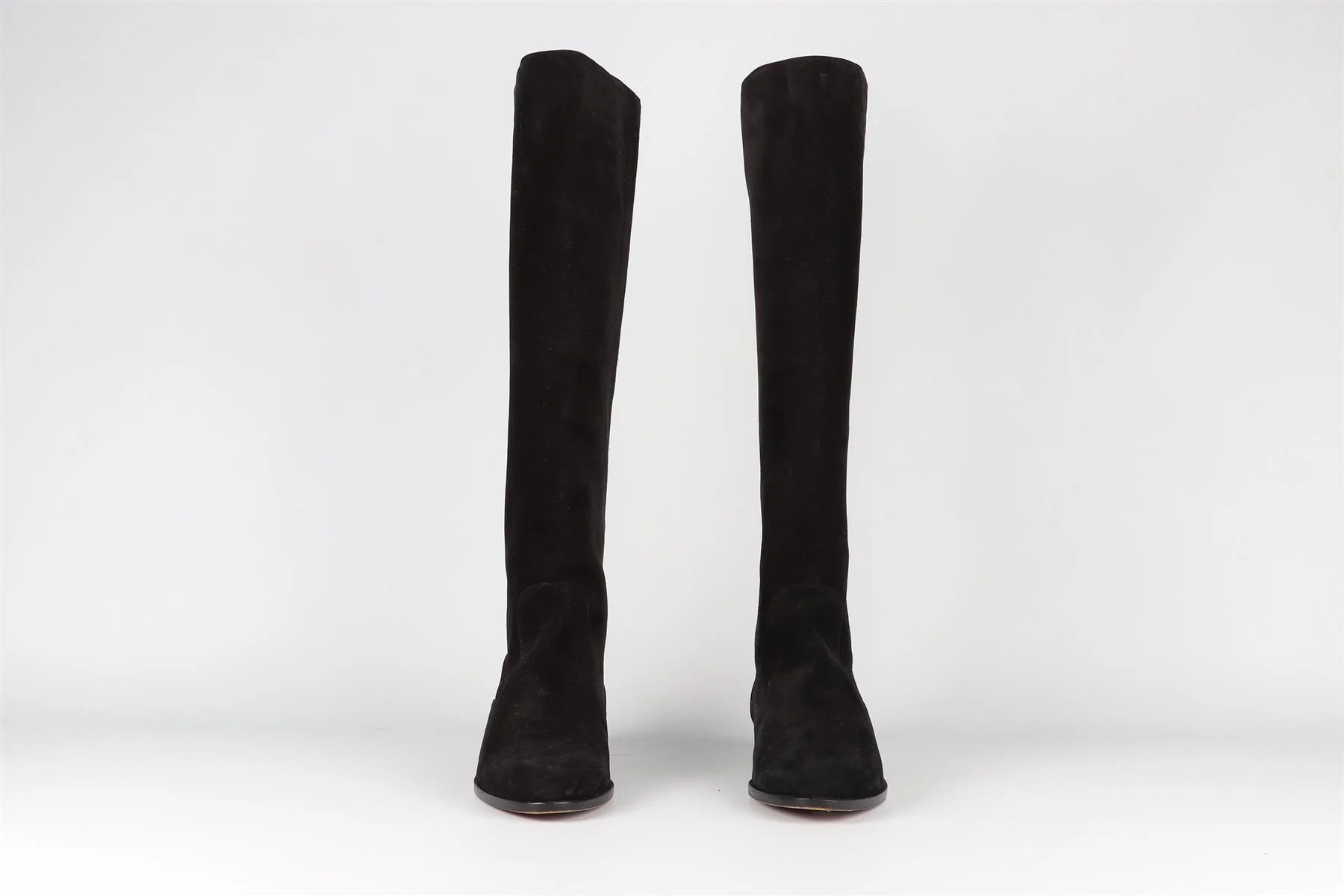 MANOLO BLAHNIK BLACK VINTAGE SUEDE KNEE HIGH BOOTS EU 38 UK 5 US 8 - Image 3