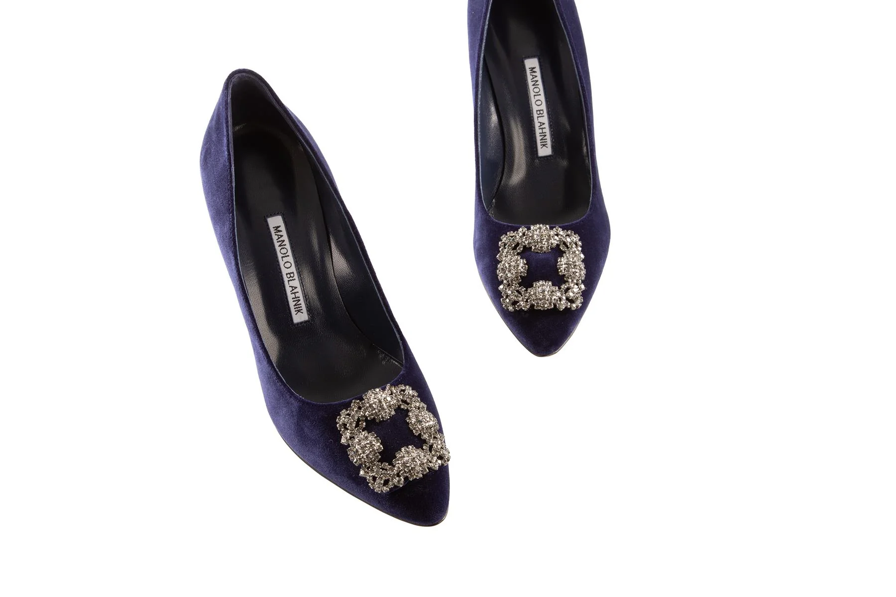 MANOLO BLAHNIK BLUE HANGISI VELVET PUMPS EU 39 - Image 4