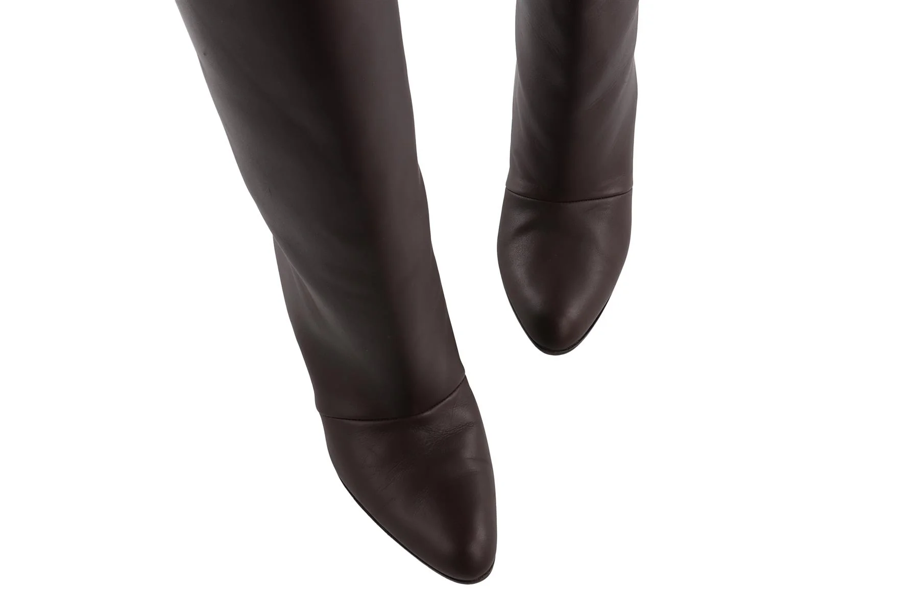 MANOLO BLAHNIK BROWN LEATHER KNEE HIGH BOOTS  EU 38.5 UK 5.5 US 8.5 - Image 4