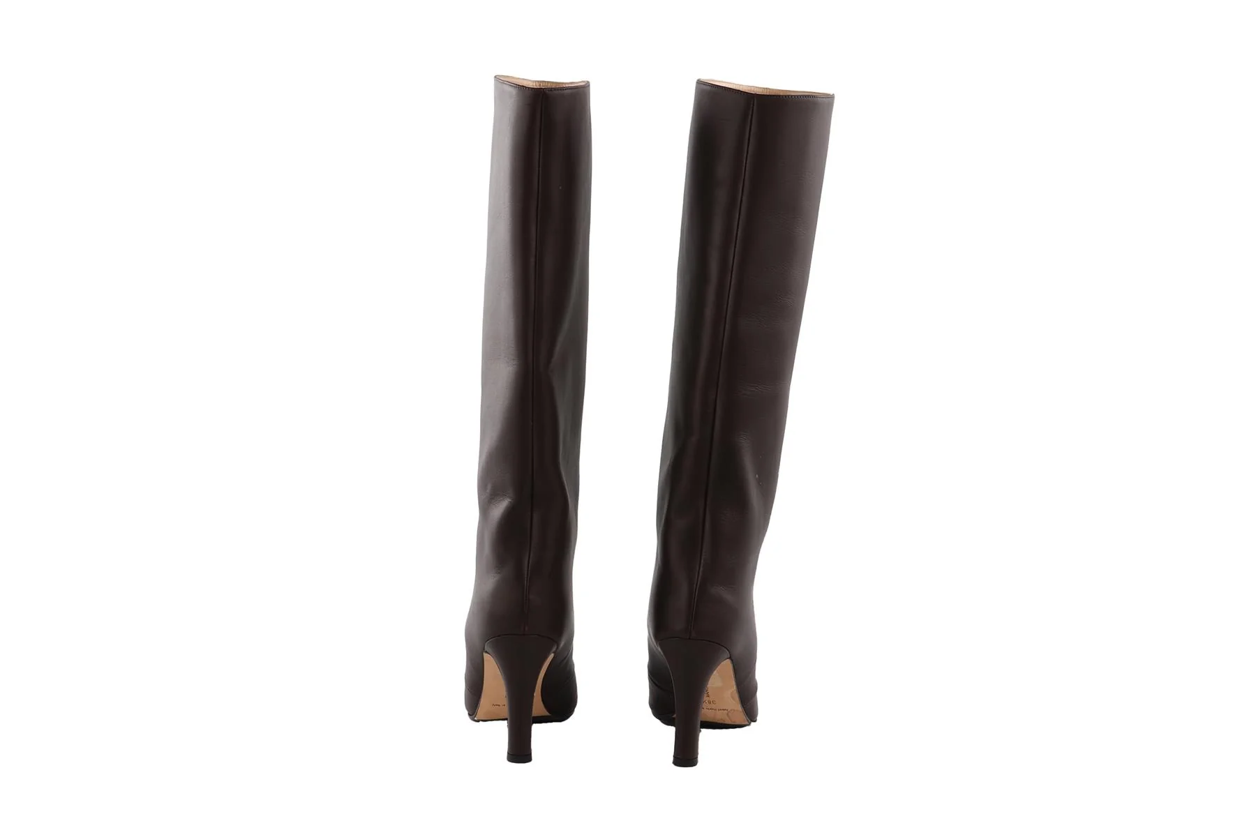MANOLO BLAHNIK BROWN LEATHER KNEE HIGH BOOTS  EU 38.5 UK 5.5 US 8.5 - Image 5