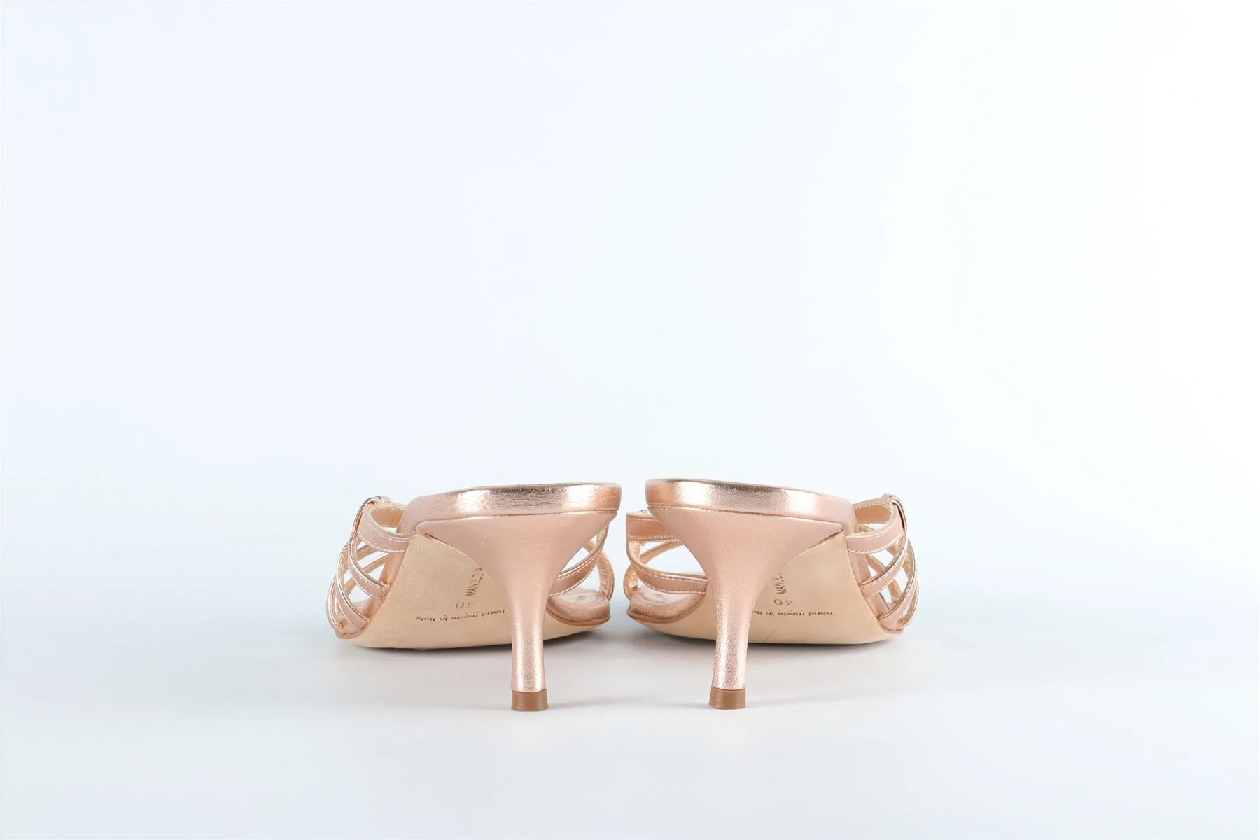 MANOLO BLAHNIK GOLD LEATHER SANDALS EU 40 UK 7 US 10 - Image 5