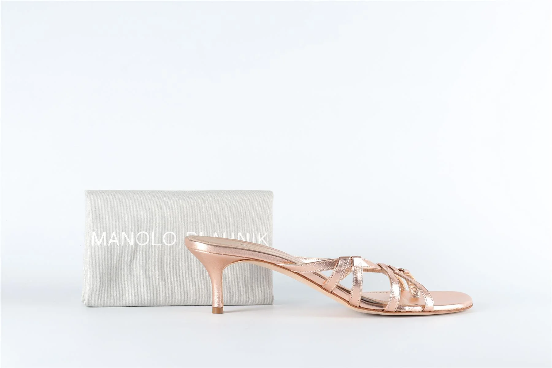 MANOLO BLAHNIK GOLD LEATHER SANDALS EU 40 UK 7 US 10 - Image 7