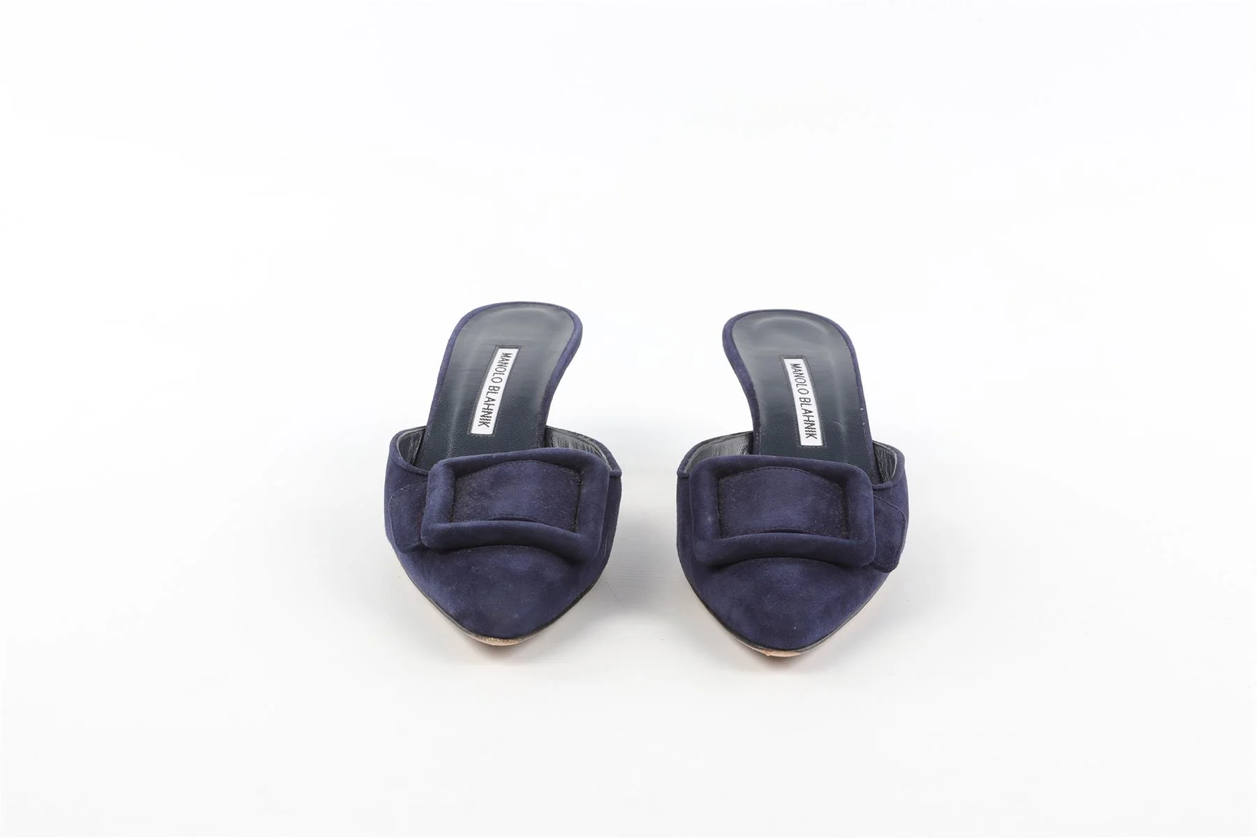 MANOLO BLAHNIK MAYSALE NAVY SUEDE MULES EU 38 UK 5 US 8 - Image 3