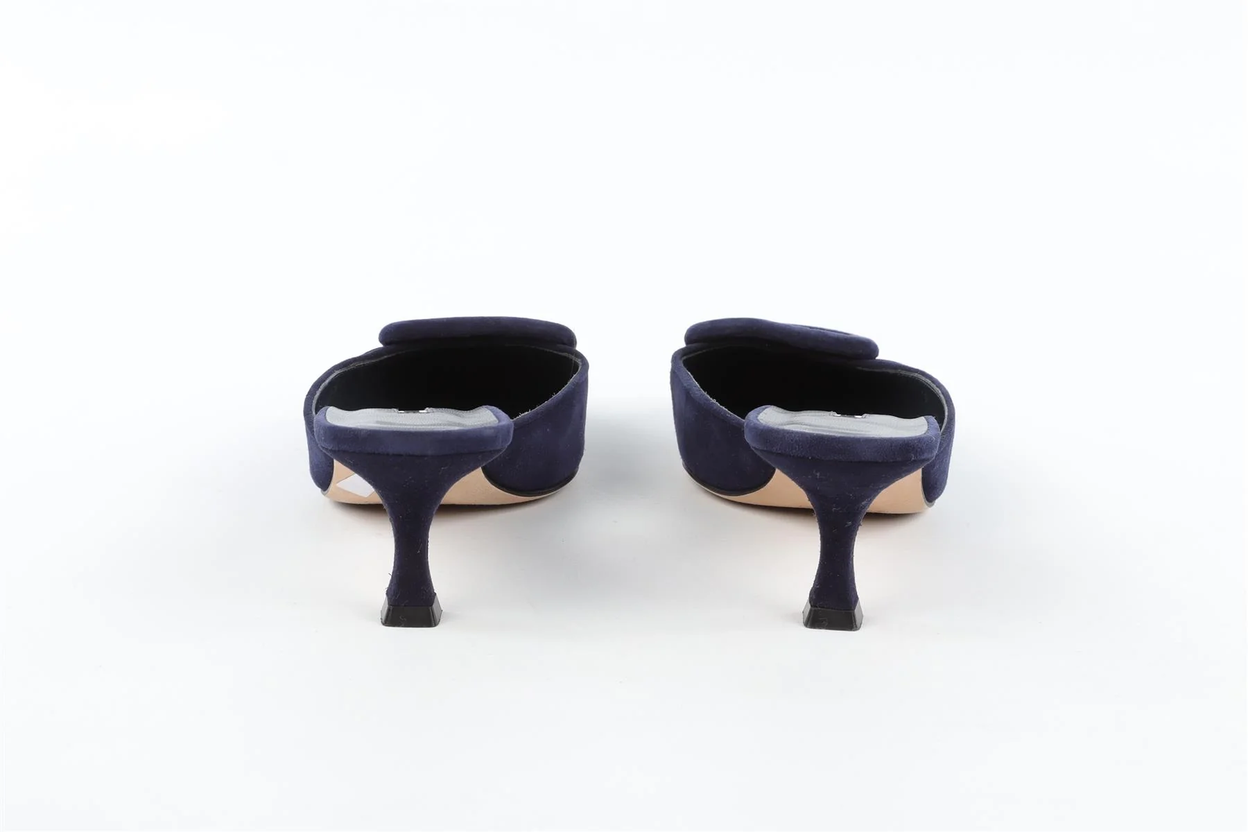 MANOLO BLAHNIK MAYSALE NAVY SUEDE MULES EU 38 UK 5 US 8 - Image 6