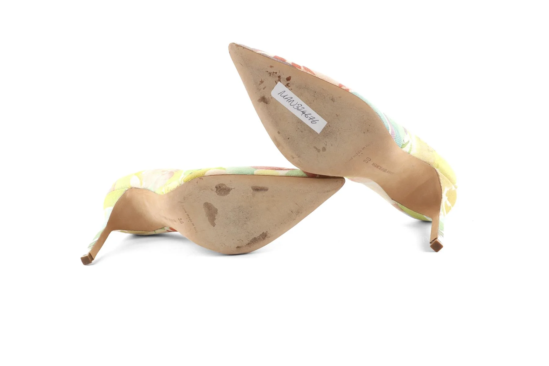 MANOLO BLAHNIK MULTI CANVAS PUMPS EU 38 UK 5 US 8 - Image 6