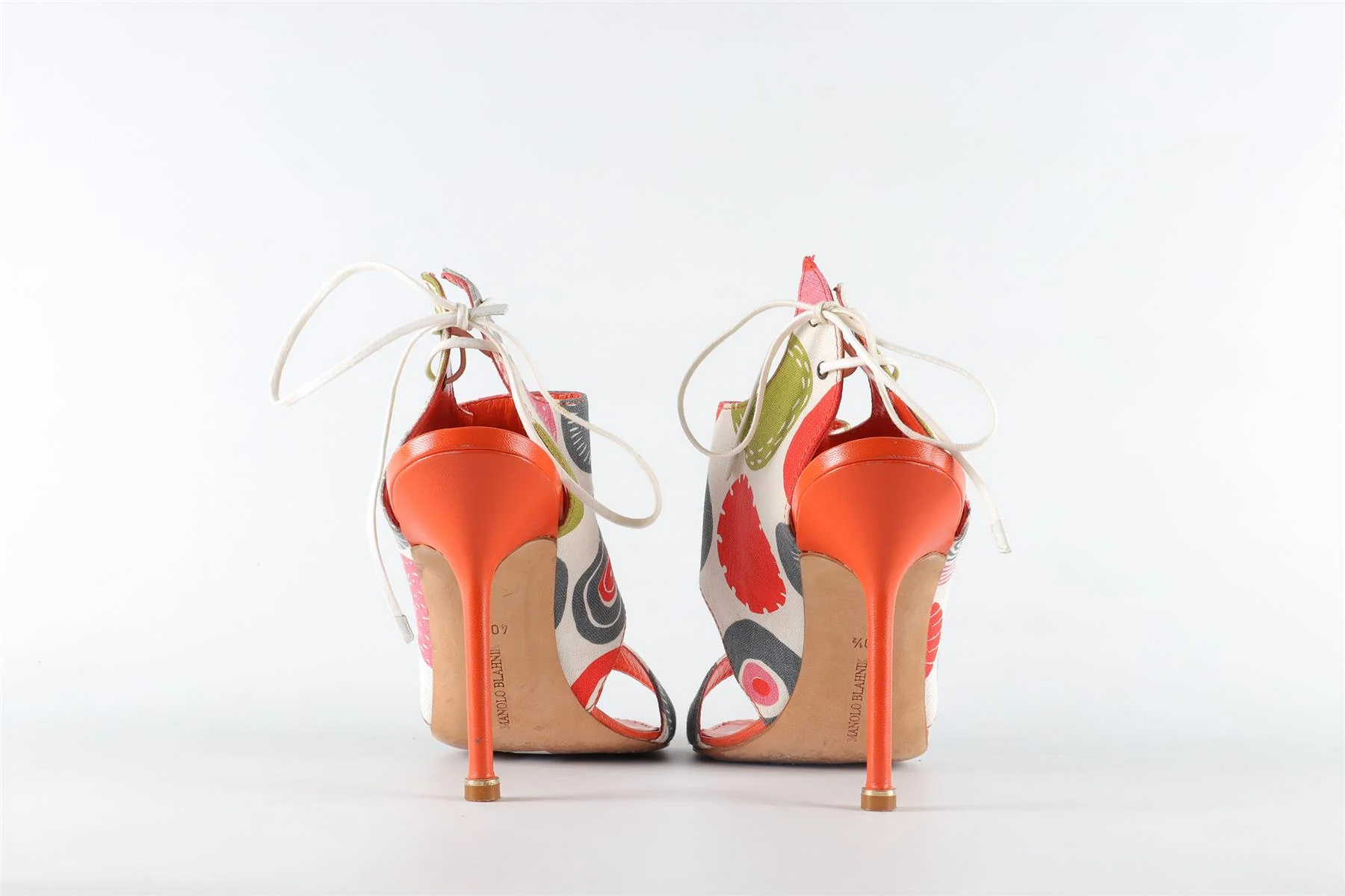 MANOLO BLAHNIK MULTI FABRIC SANDALS EU 40.5 UK 7.5 US 10.5 - Image 5