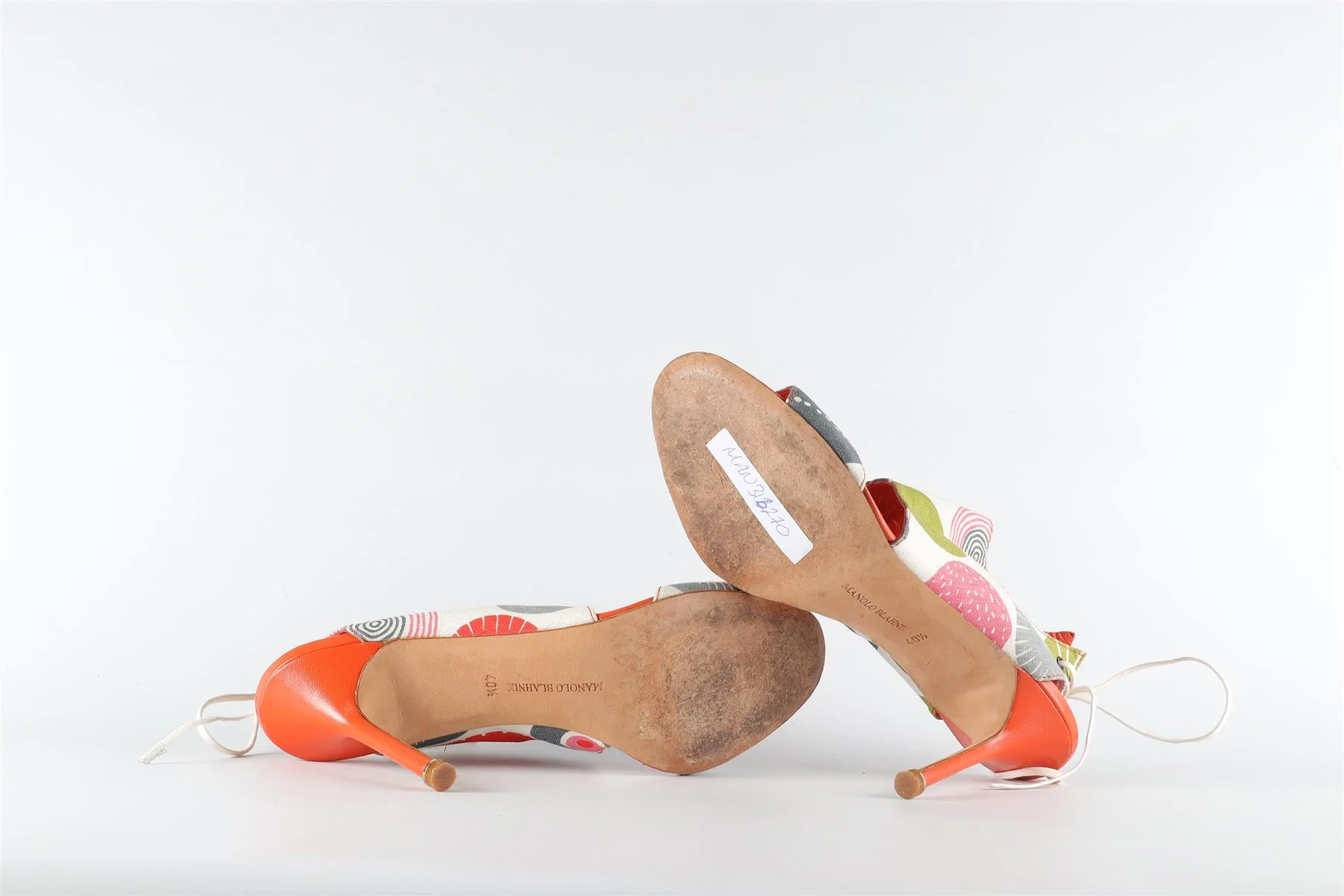 MANOLO BLAHNIK MULTI FABRIC SANDALS EU 40.5 UK 7.5 US 10.5 - Image 6