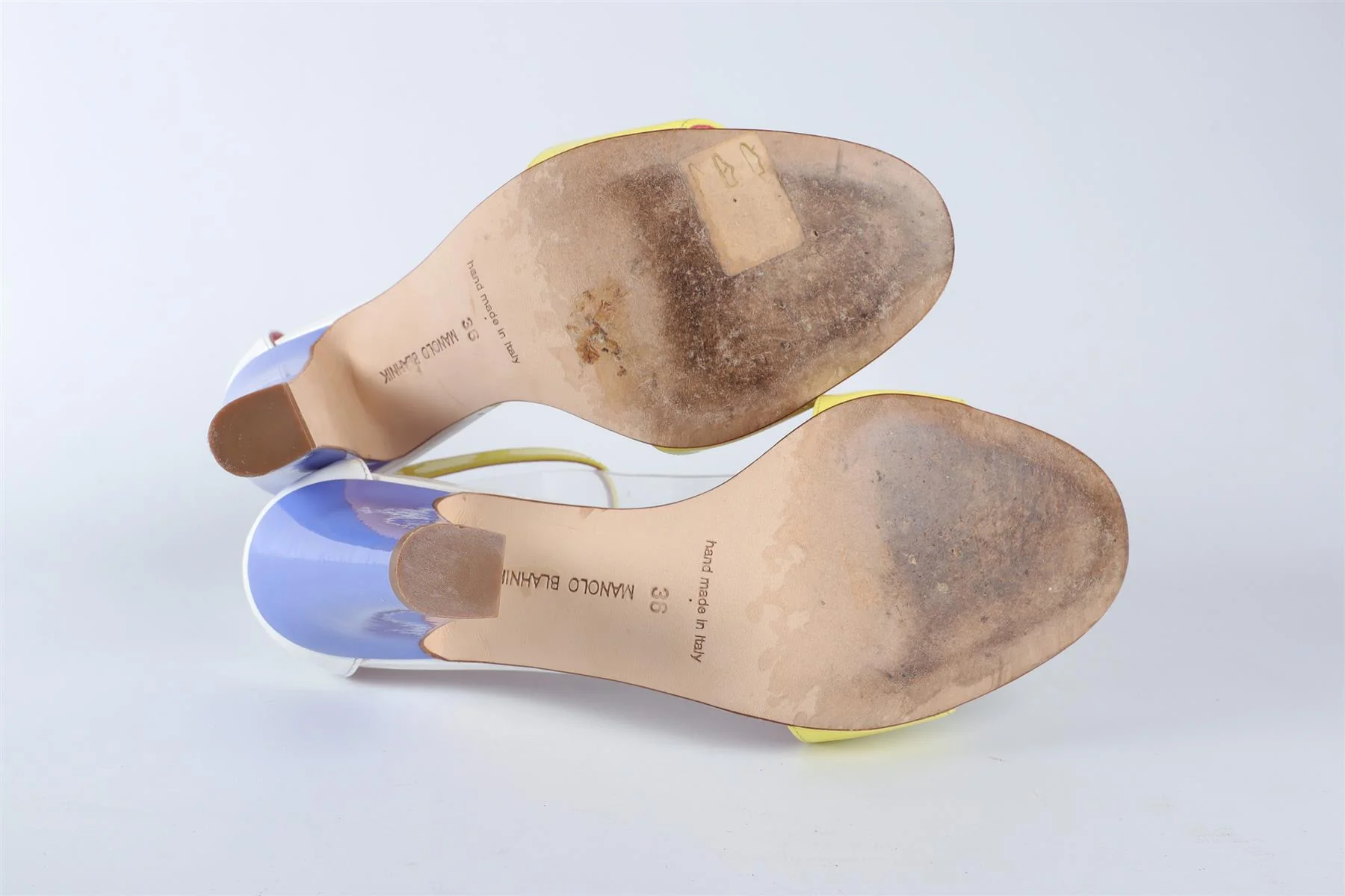 MANOLO BLAHNIK MULTI PATENT LEATHER SANDALS EU 36 UK 3 US 6 - Image 6
