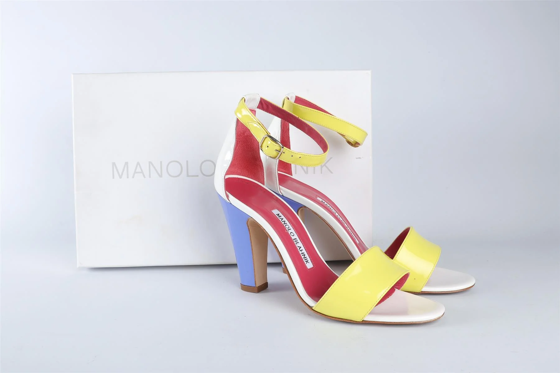 MANOLO BLAHNIK MULTI PATENT LEATHER SANDALS EU 36 UK 3 US 6 - Image 7
