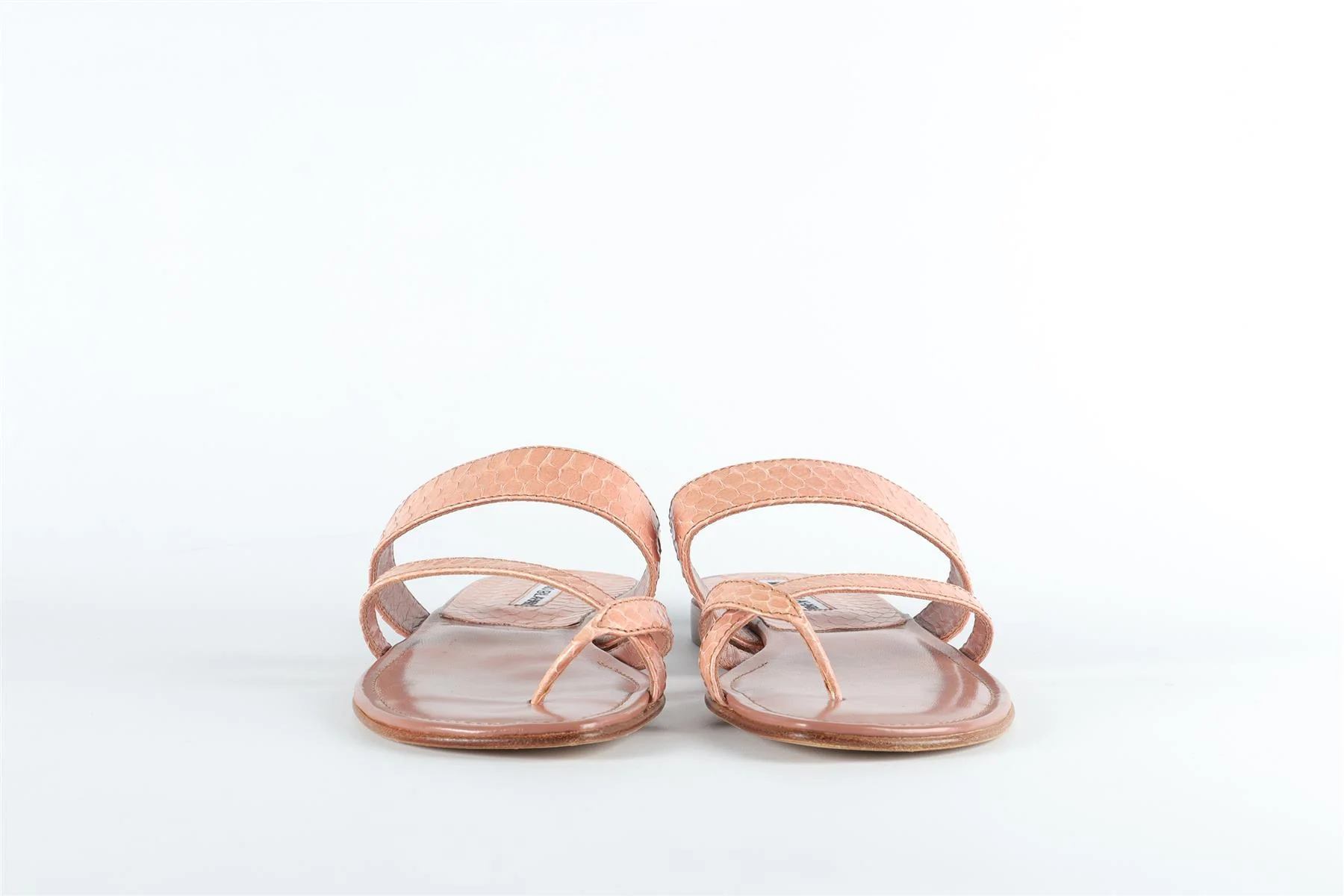 MANOLO BLAHNIK PINK SNAKESKIN SANDALS EU 40 US 7 UK 10 - Image 3
