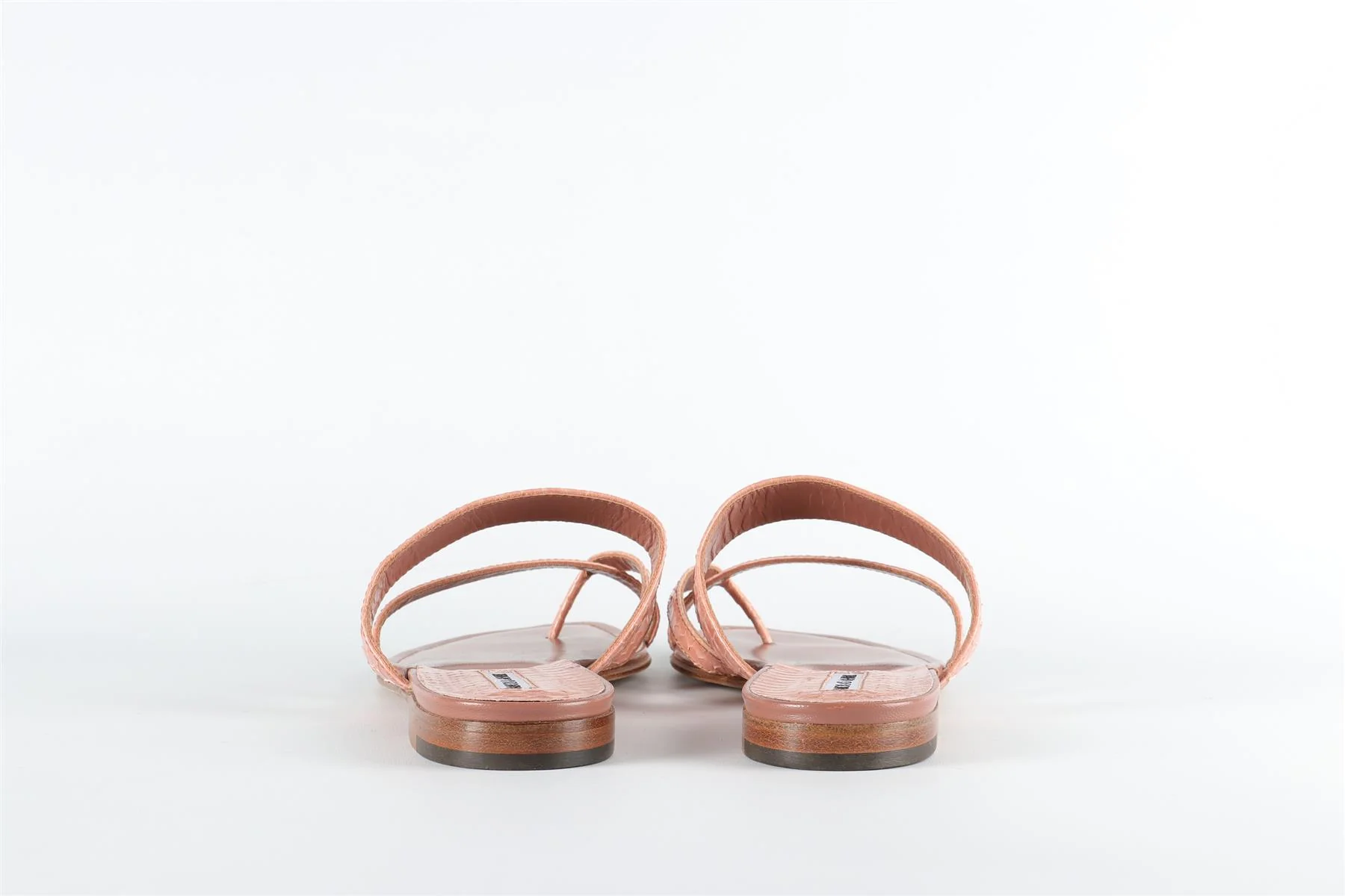 MANOLO BLAHNIK PINK SNAKESKIN SANDALS EU 40 US 7 UK 10 - Image 5