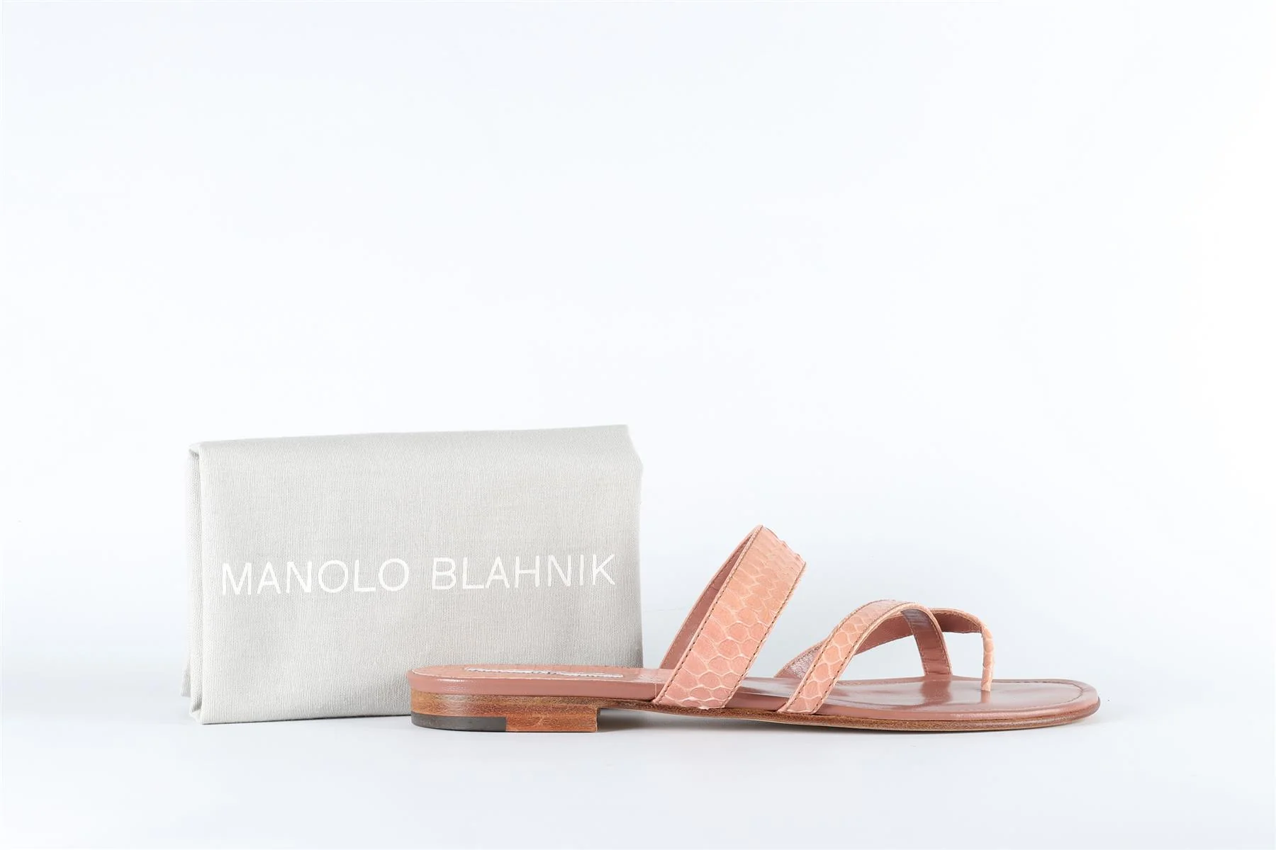 MANOLO BLAHNIK PINK SNAKESKIN SANDALS EU 40 US 7 UK 10 - Image 7