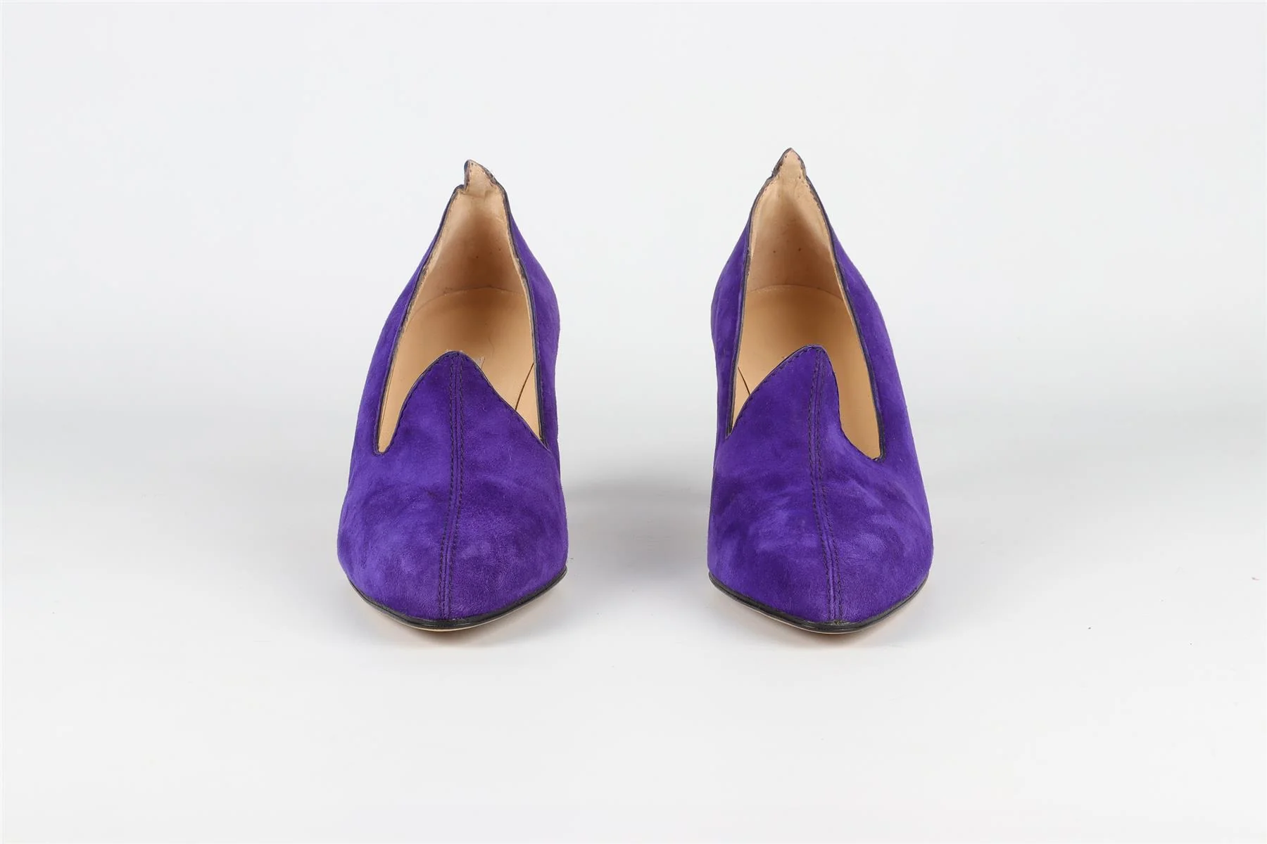 MANOLO BLAHNIK PURPLE VINTAGE SUEDE PUMPS EU 38 UK 5 US 8 - Image 3