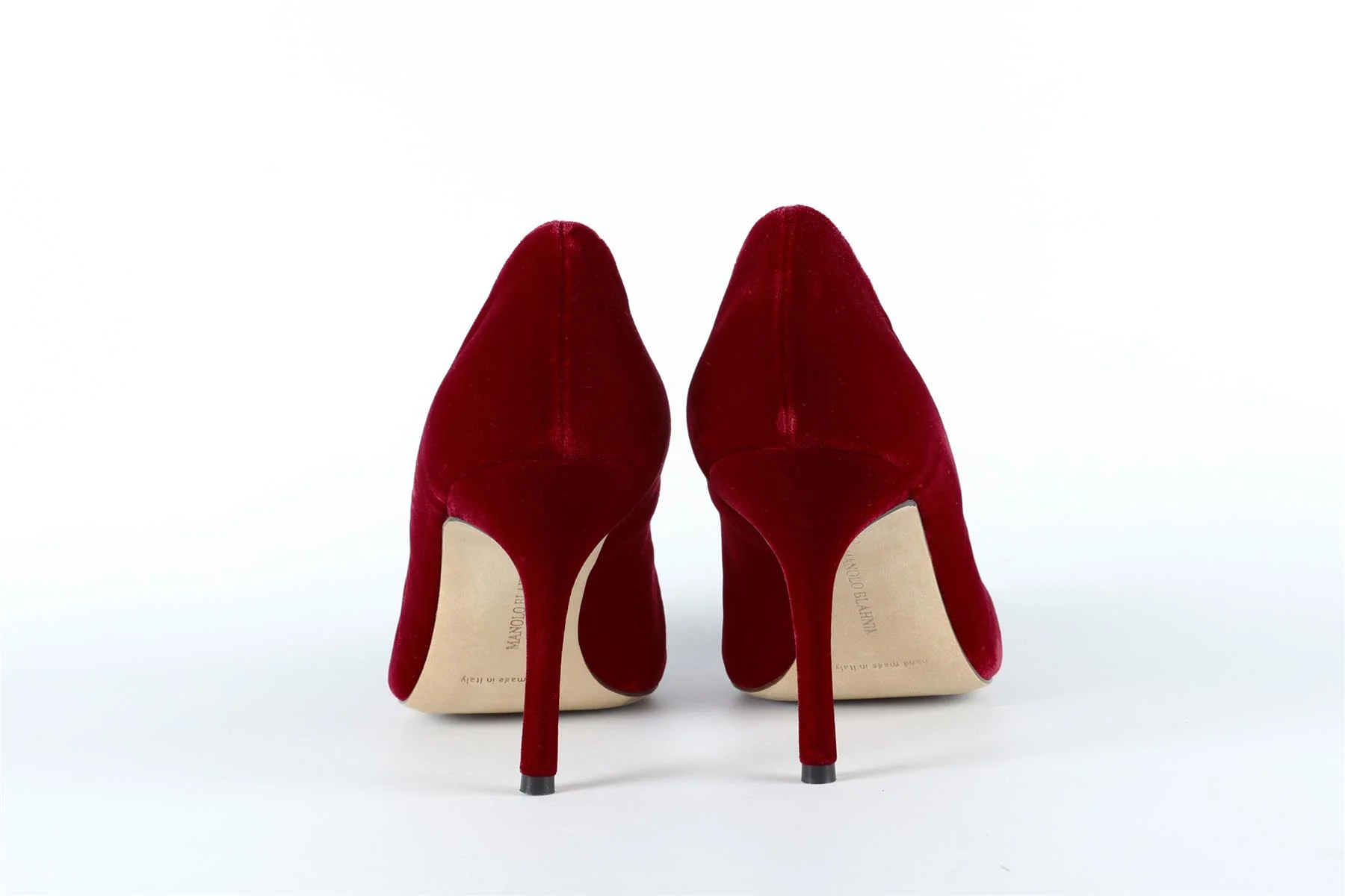 MANOLO BLAHNIK RED CRYSTAL AND VELVET PUMPS EU 38.5 UK 5.5 US 8.5 - Image 5