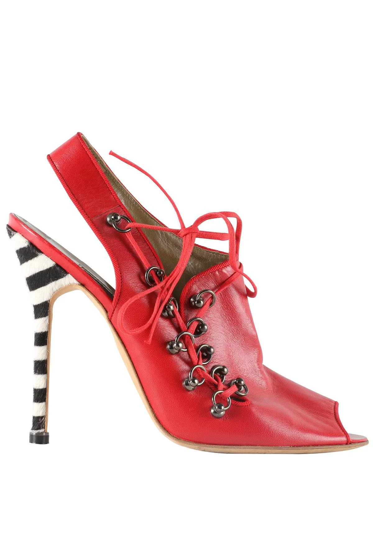 MANOLO BLAHNIK RED LEATHER SANDALS EU 40 UK 7 US 10
