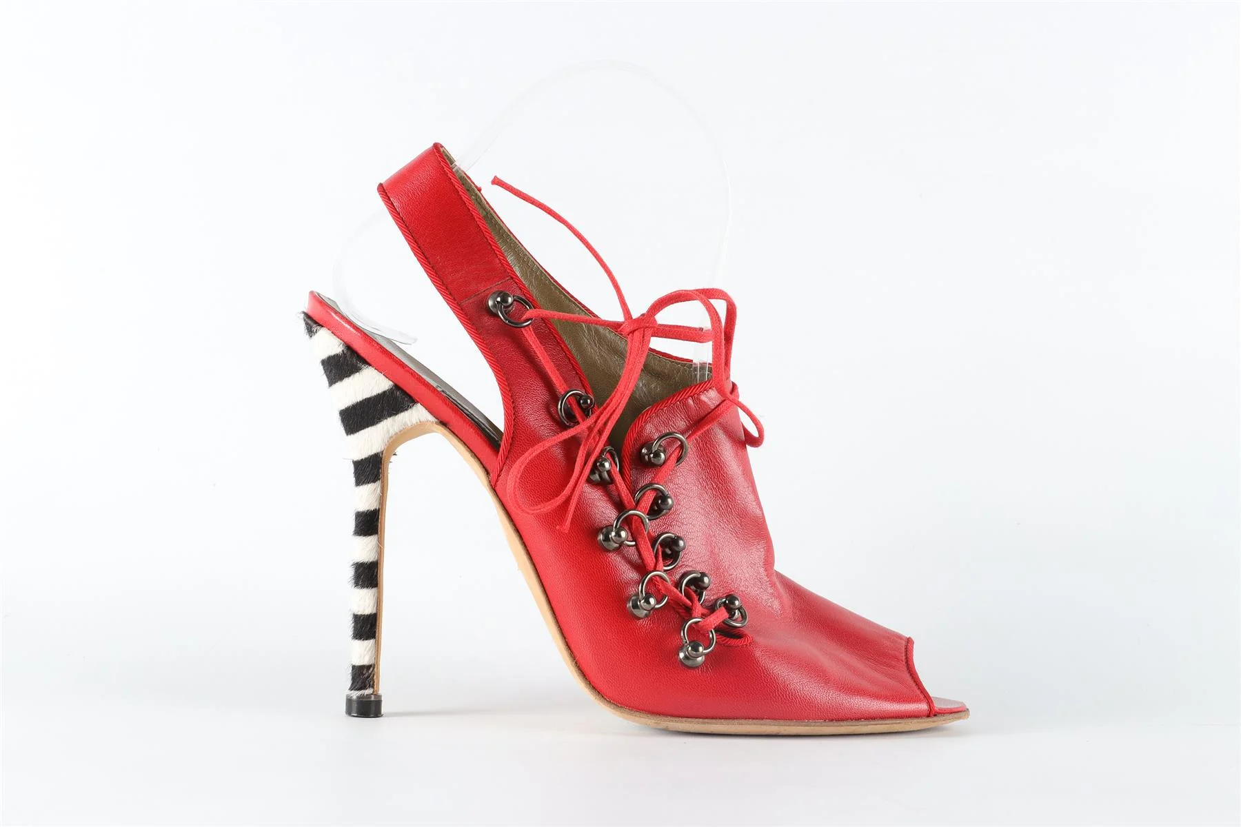MANOLO BLAHNIK RED LEATHER SANDALS EU 40 UK 7 US 10 - Image 2