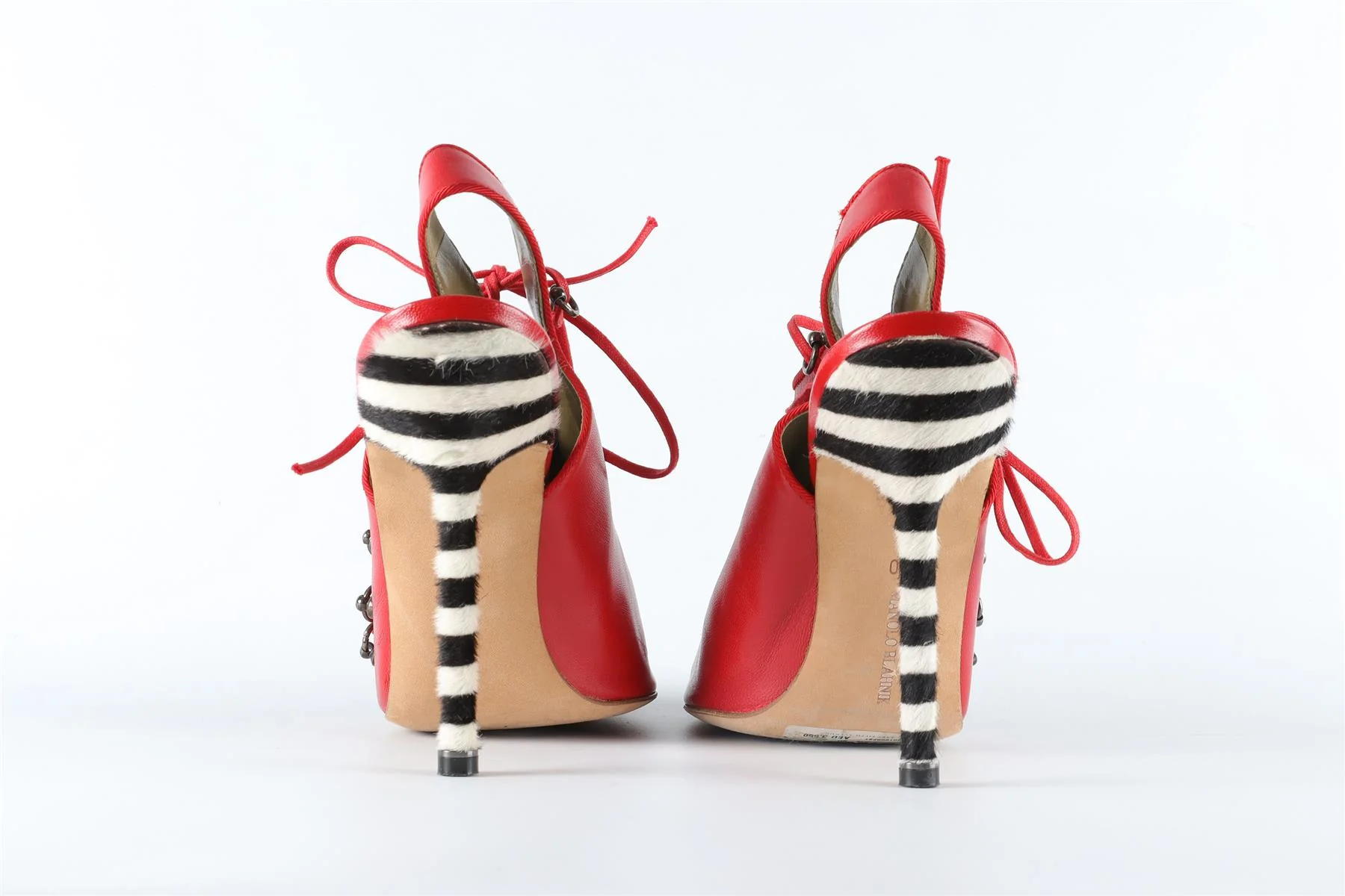 MANOLO BLAHNIK RED LEATHER SANDALS EU 40 UK 7 US 10 - Image 5