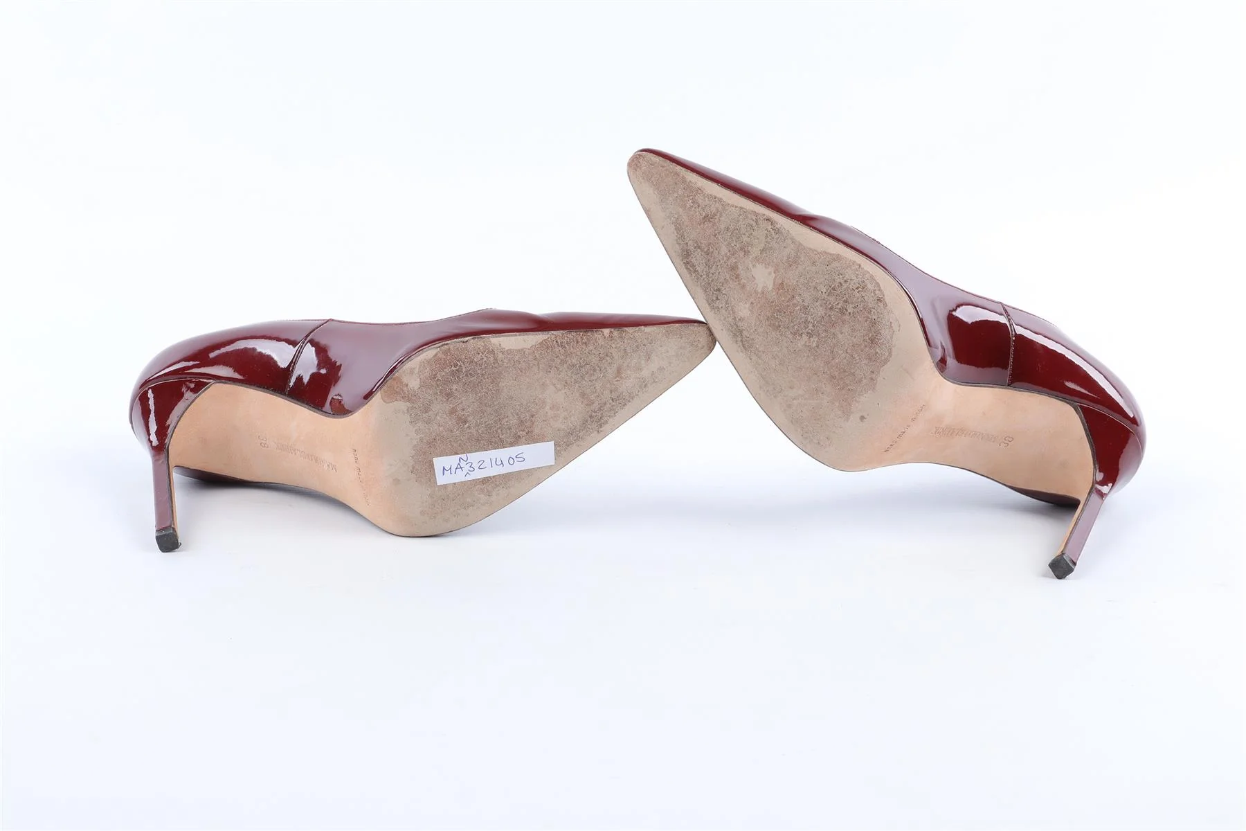 MANOLO BLAHNIK RED PATENT LEATHER PUMPS EU 38 UK 5 US 8 - Image 7