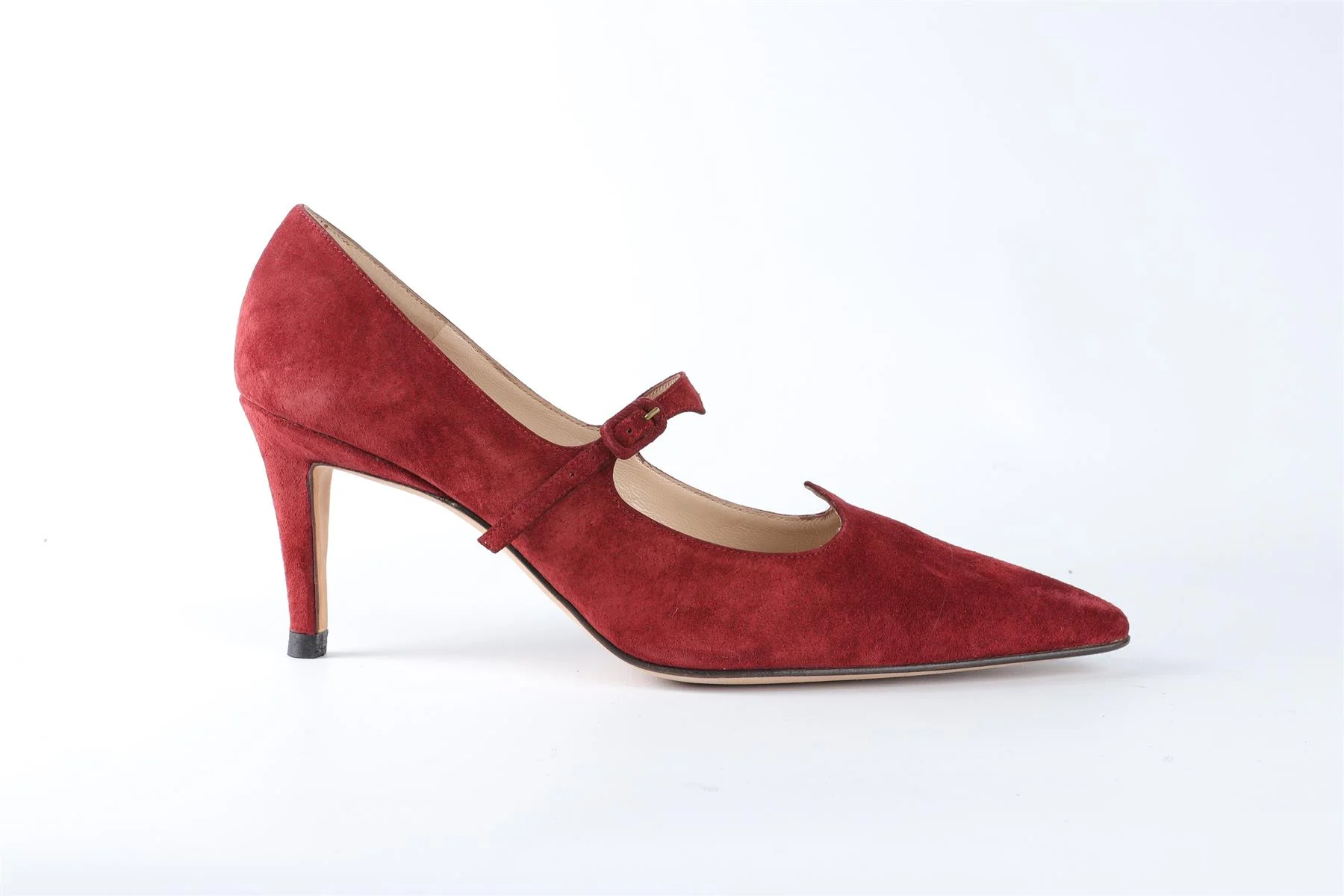 MANOLO BLAHNIK RED SUEDE PUMPS EU 38 UK 5 US 8 - Image 2