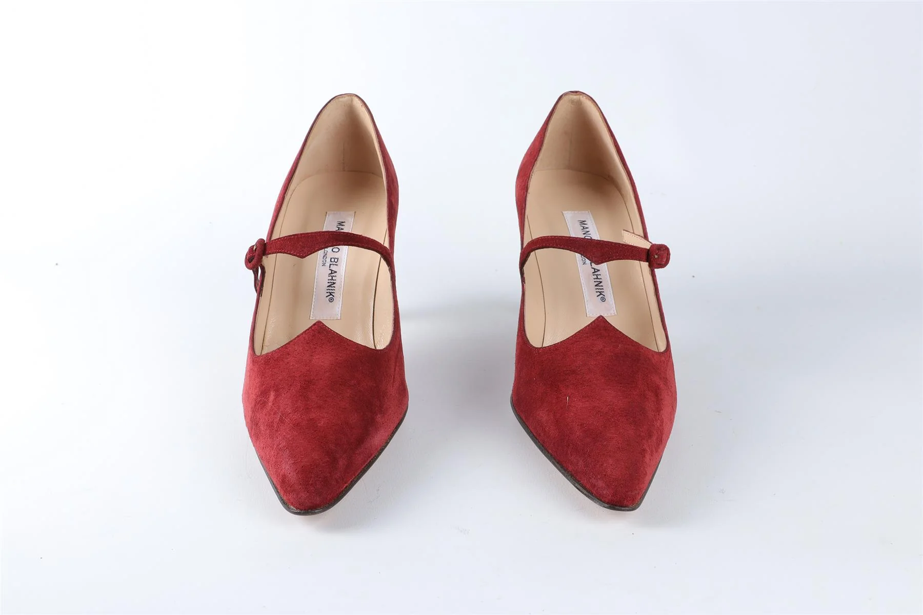 MANOLO BLAHNIK RED SUEDE PUMPS EU 38 UK 5 US 8 - Image 3