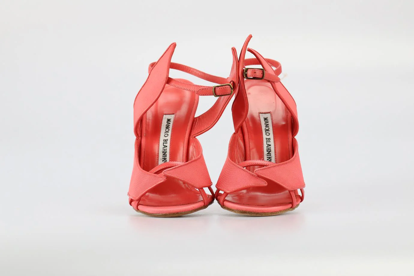 MANOLO BLAHNIK SATIN AND LEATHER SANDALS EU 38 UK 5 US 8 - Image 3