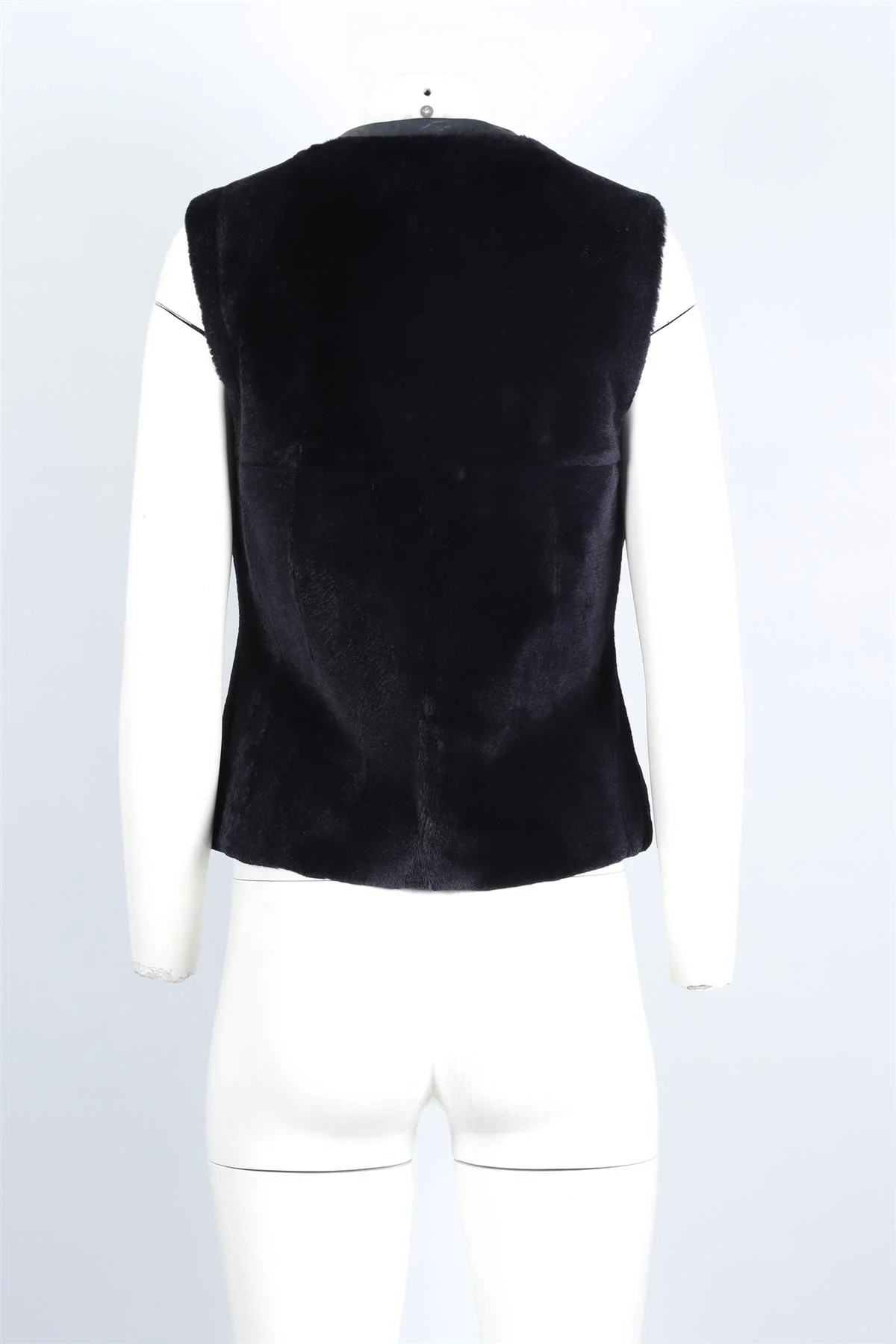 MANRICO CASHMERE NAVY CASHMERE AND FUR GILET MEDIUM - Image 4