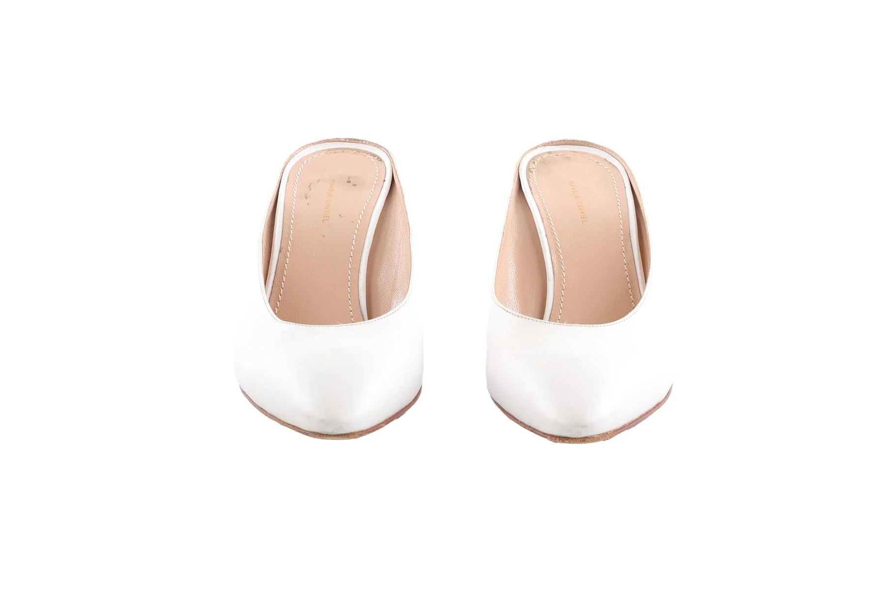 MANSUR GAVRIEL WHITE LEATHER MULES EU 38 - Image 3