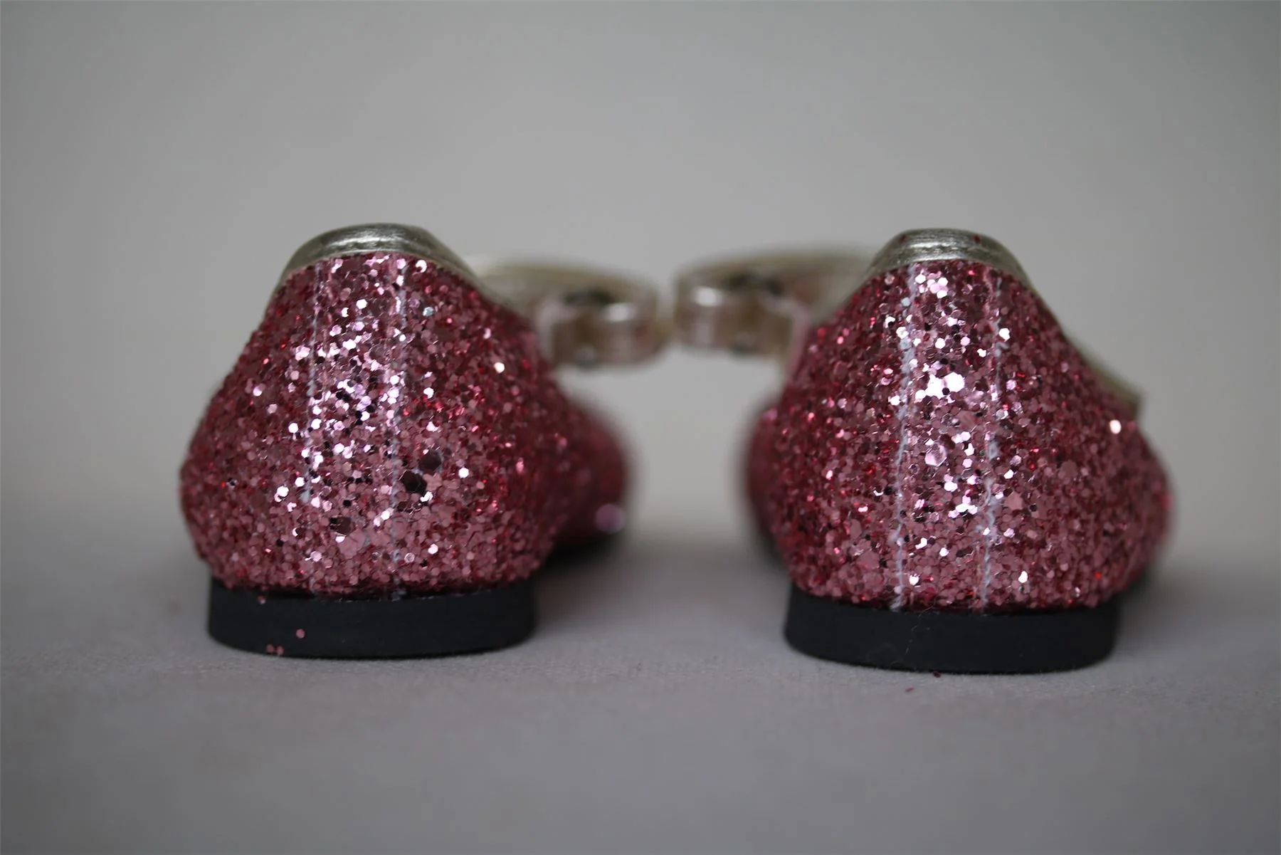MANUELA DE JUAN GIRLS PINK GLITTER LEATHER NANNY PUMPS EU 23 UK 6 - Image 4