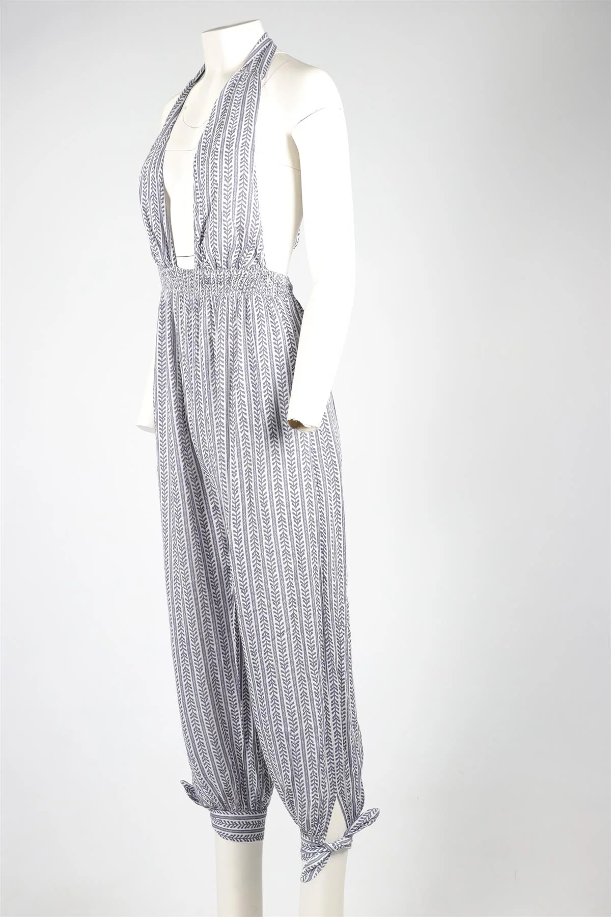 MARA HOFFMAN BLUE RAYON JUMPSUIT SMALL - Image 3