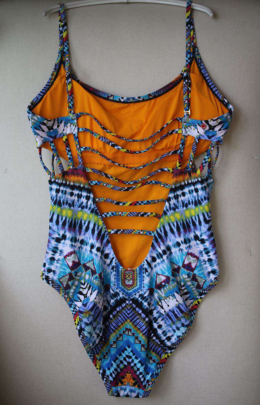 MARA HOFFMAN LATTICE ONE PIECE SWIMSUIT SMALL - Image 2