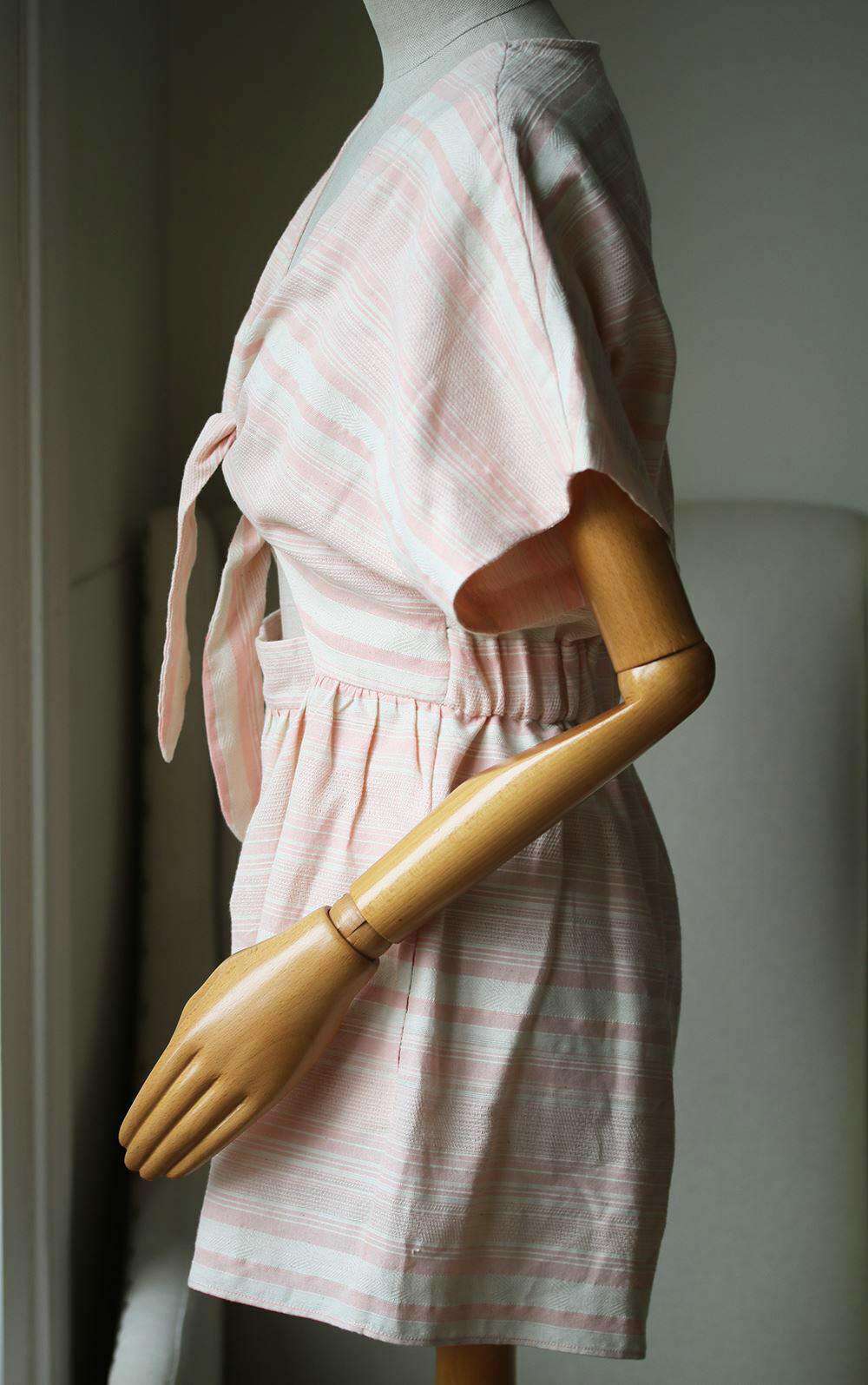 MARA HOFFMAN TIE FRONT STRIPE PLAYSUIT MEDIUM - Image 3