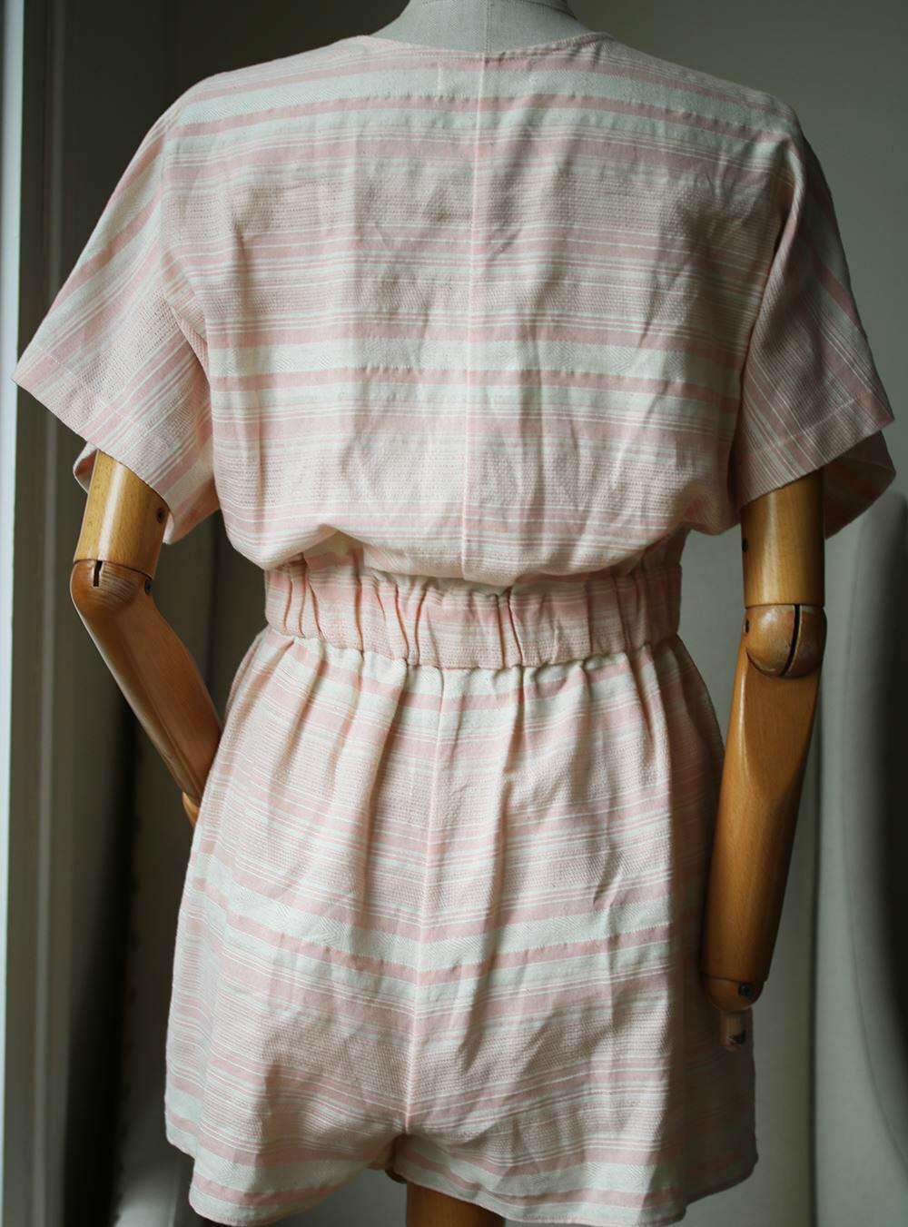 MARA HOFFMAN TIE FRONT STRIPE PLAYSUIT MEDIUM - Image 4