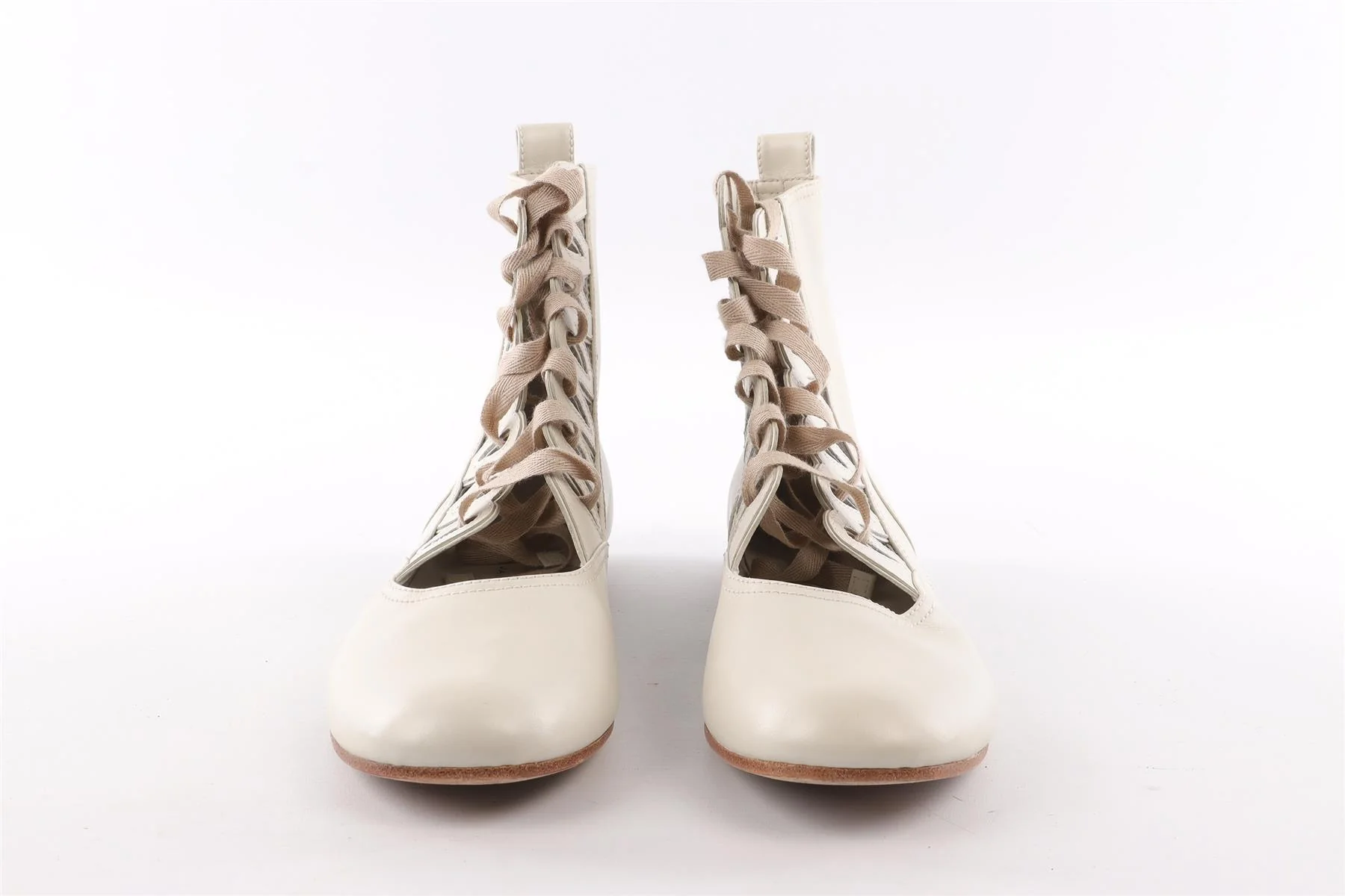 MARC BY MARC JACOBS ECRU LEATHER ANKLE BOOTS EU 40 UK 7 US 10 - Image 3