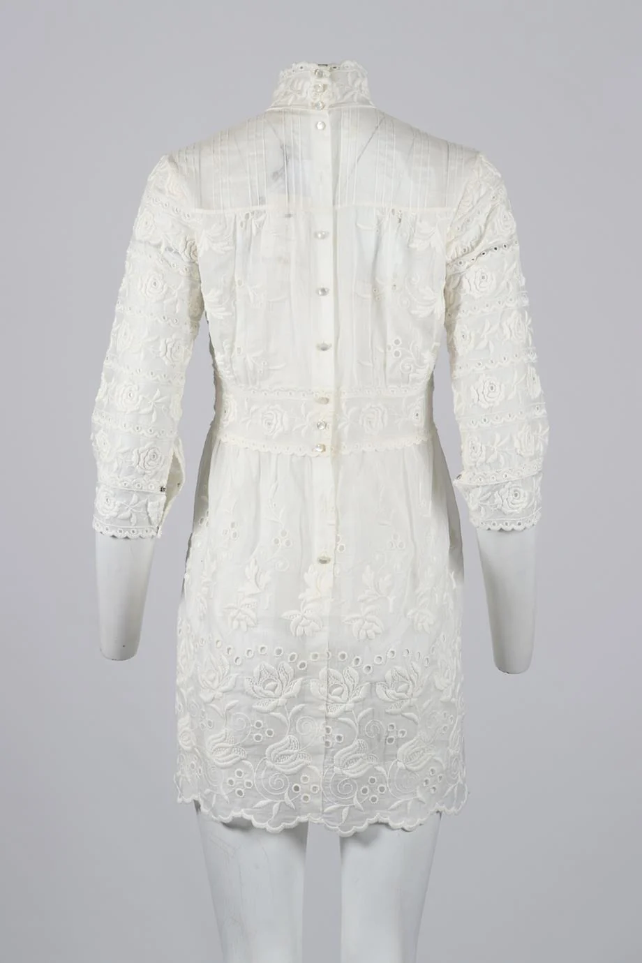 MARC JACOBS EMBROIDERED COTTON MINI DRESS (WITH SLIP ON DRESS) US 4 UK 8 - Image 4