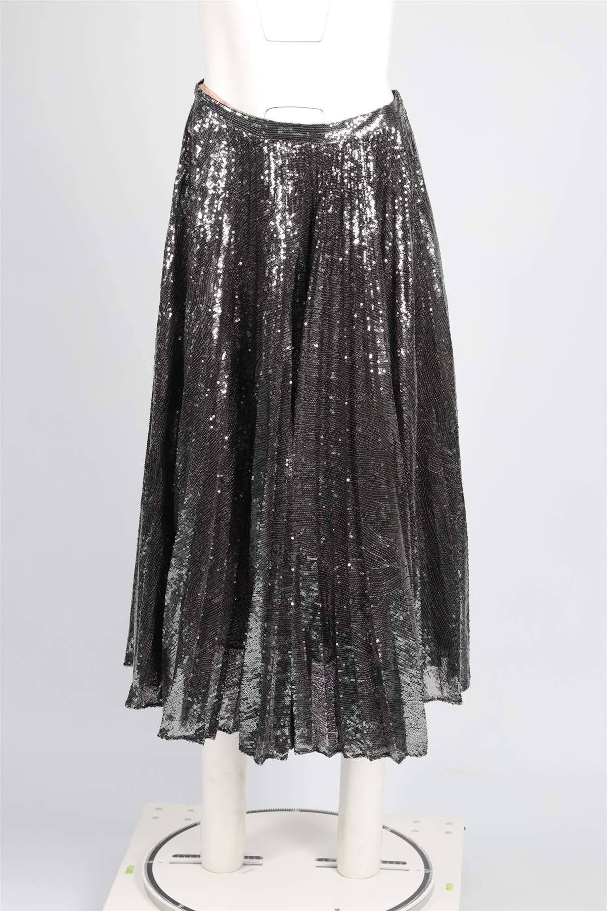 MARCO DE VINCENZO GREY SEQUIN MIDI SKIRT IT 42 UK 10 - Image 3