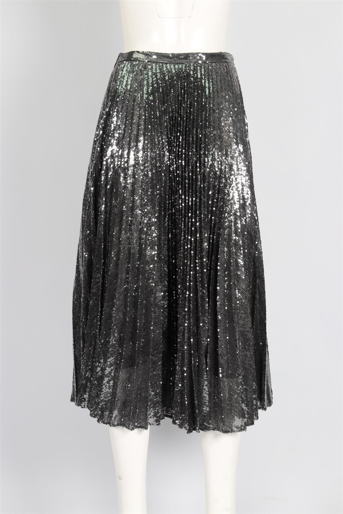 MARCO DE VINCENZO GREY SEQUIN MIDI SKIRT IT 42 UK 10 - Image 5