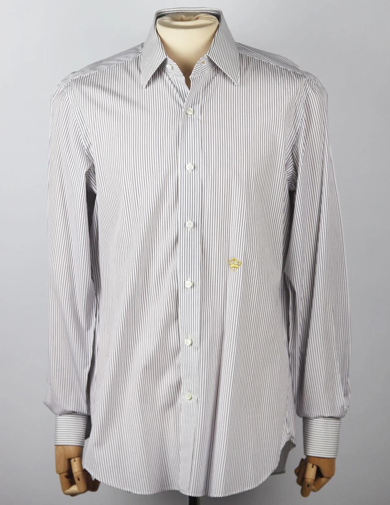 MARIANO RUBINACCI MEN'S STRIPED COTTON SHIRT XLARGE - Image 2