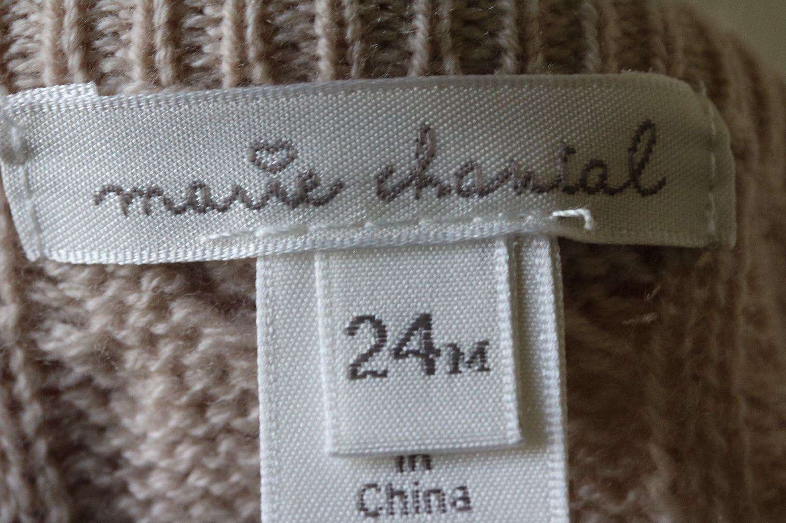 MARIE CHANTAL BABY BEIGE CASHMERE CABLE KNIT SWEATER CARDIGAN 24 MONTHS - Image 3