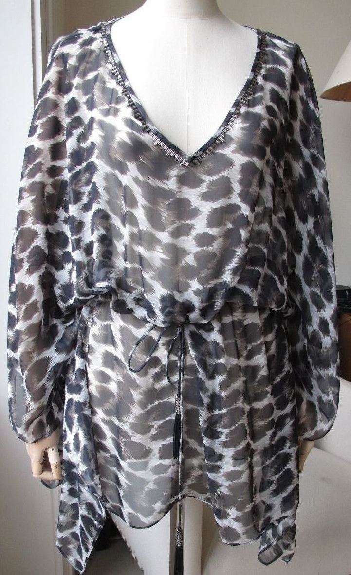 MARIE FRANCE VAN DAMME HAND EMBELLISHED SILK KAFTAN UK 8 - Image 11