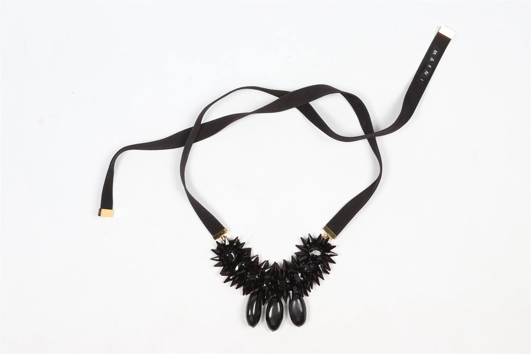 MARNI BLACK ACETATE AND RIBBON NECKLACE - Image 2