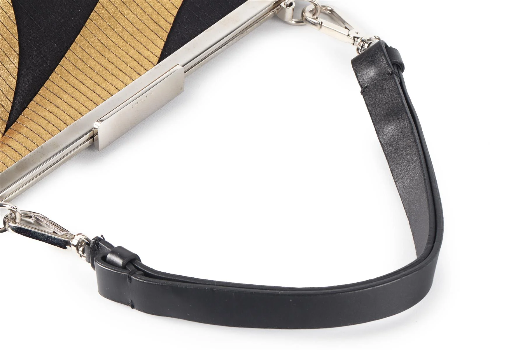 MARNI BLACK FABRIC AND LEATHER SHOULDER BAG - Image 11