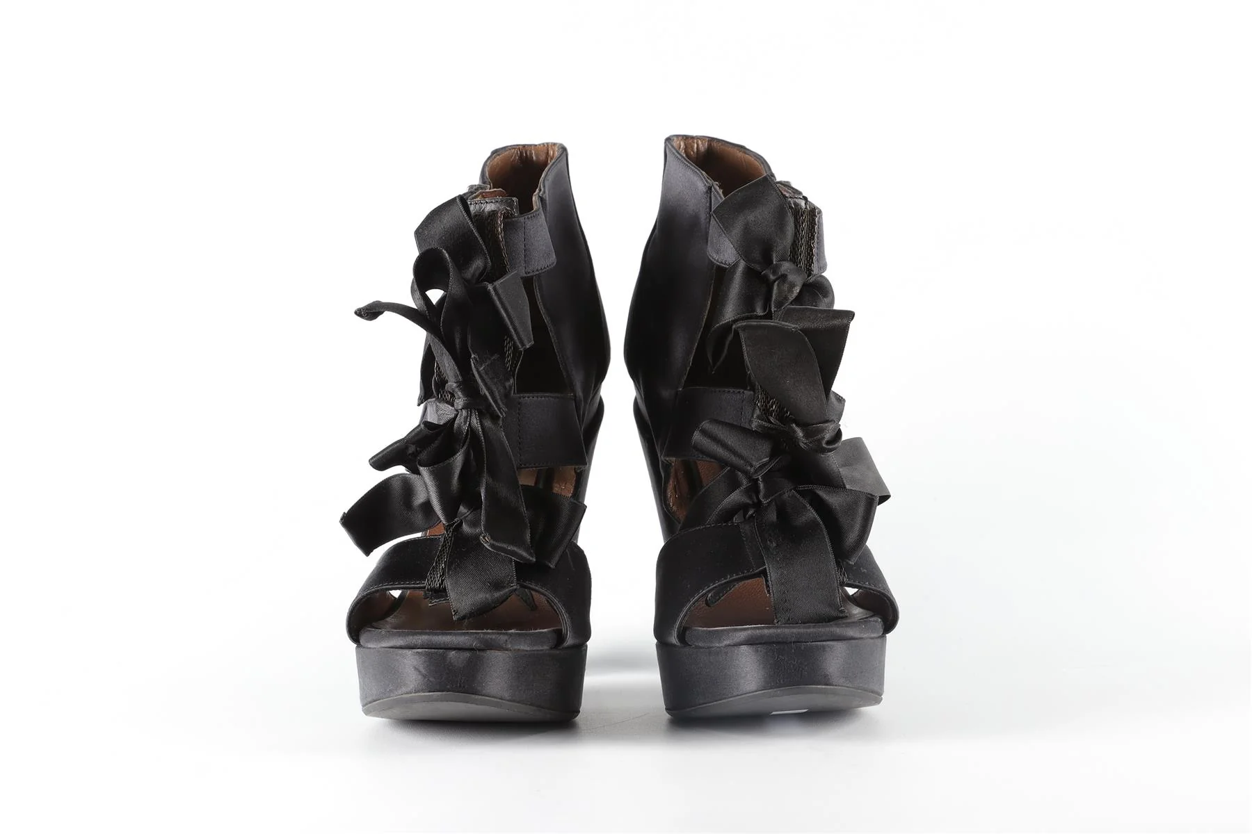 MARNI BLACK SATIN PLATFORM SANDALS EU 39 UK 6 US 9 - Image 3