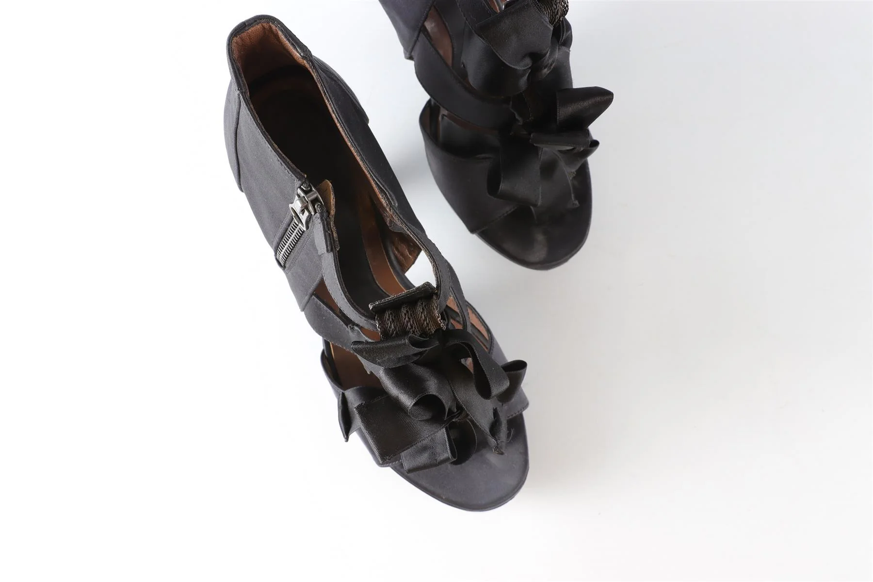 MARNI BLACK SATIN PLATFORM SANDALS EU 39 UK 6 US 9 - Image 4