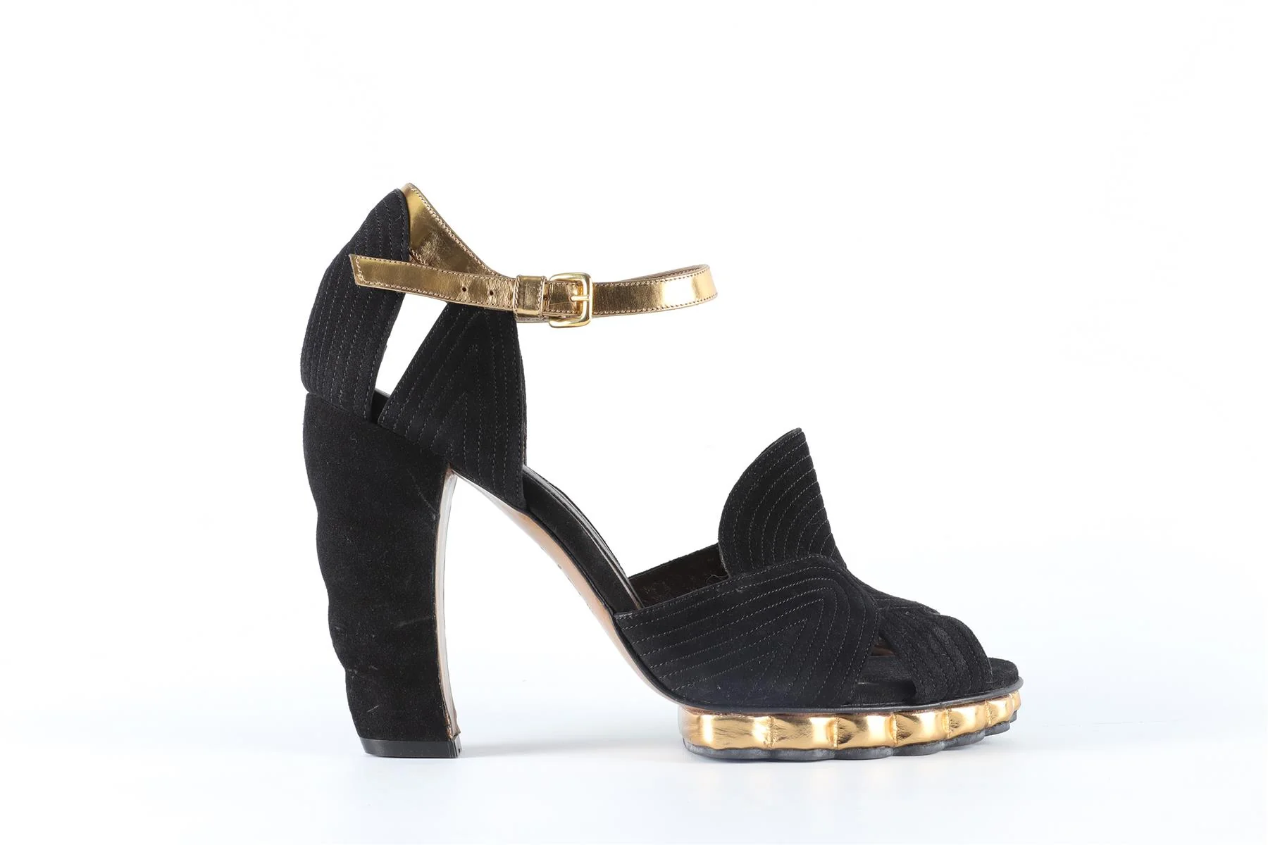 MARNI BLACK SUEDE SANDALS EU 40 UK 7 US 10 - Image 2