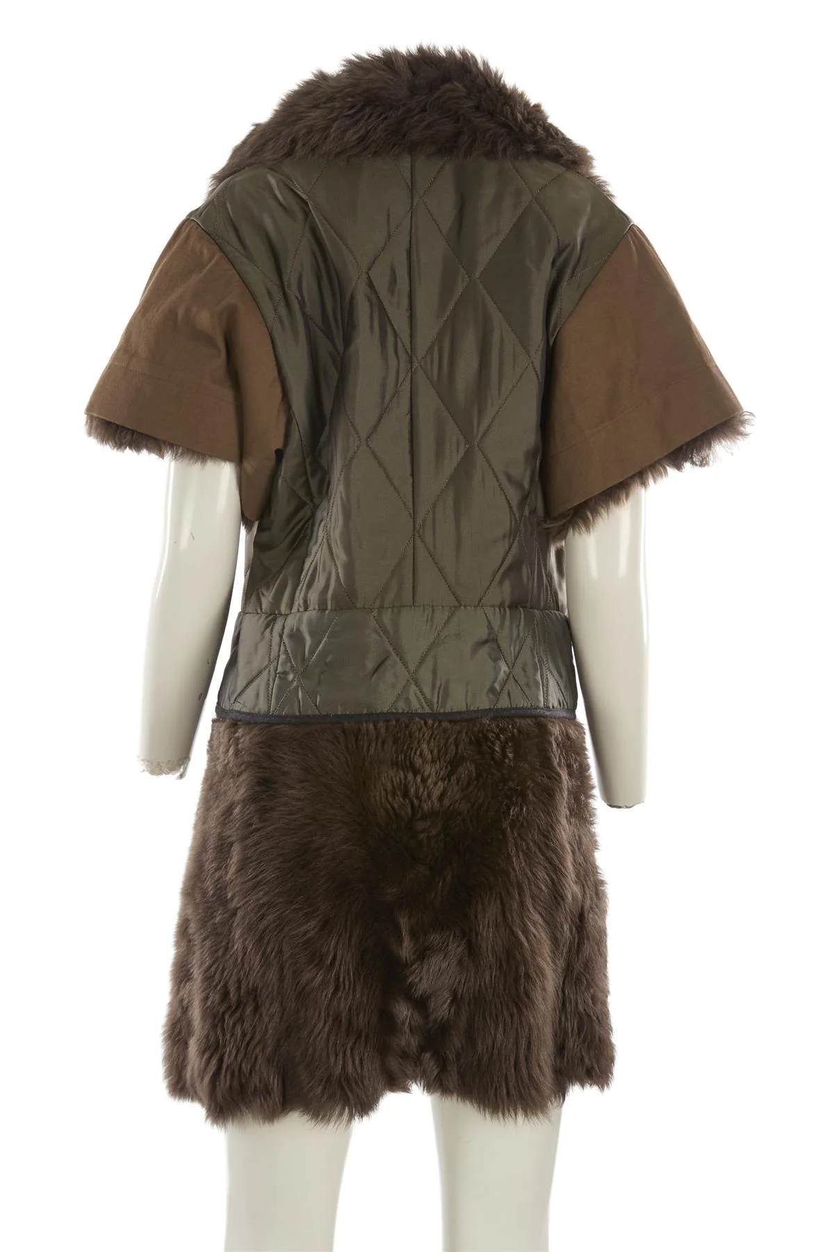 MARNI BROWN 2010 SHEARLING AND COTTON COAT IT 40 UK 8 - Image 4