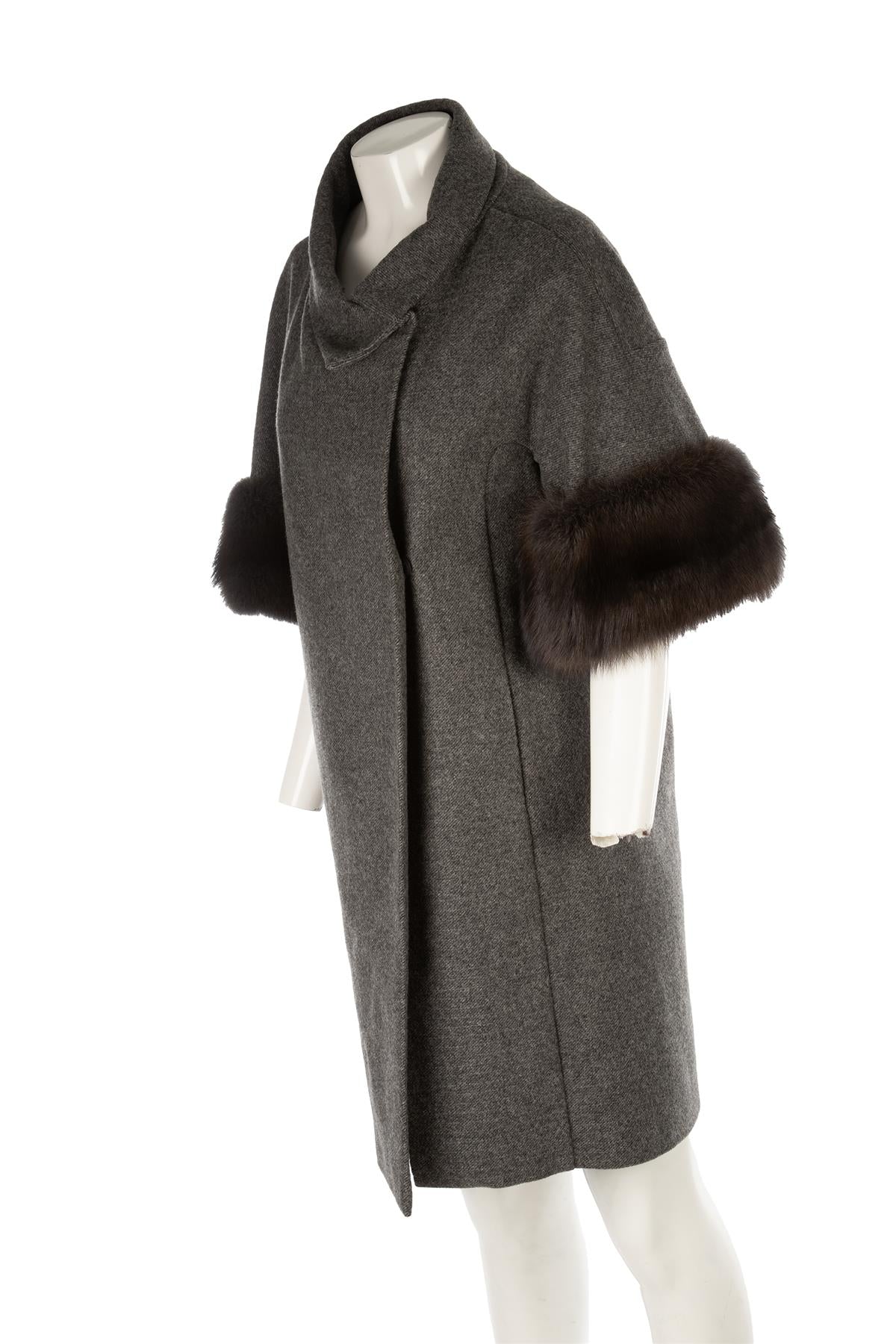 MARNI GREY WOOL COAT IT 38 UK 6 - Image 3